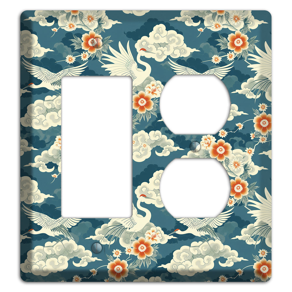 Teal Crane Ascendant Rocker / Duplex Wallplate