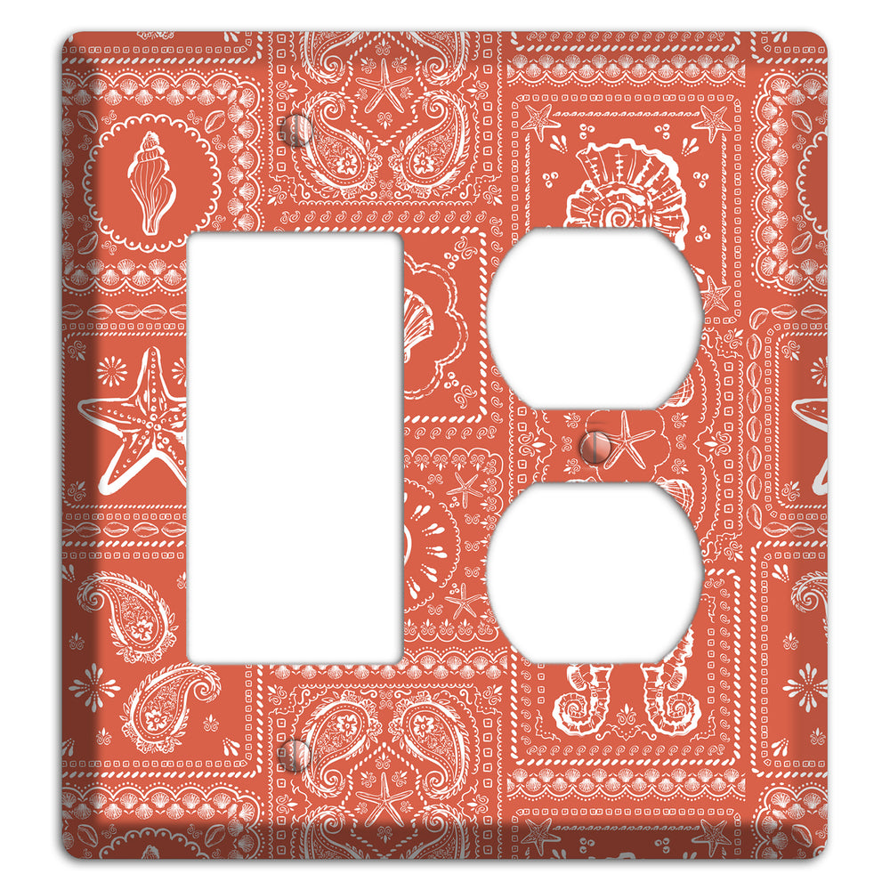 Terracotta Shell Patchwork Rocker / Duplex Wallplate
