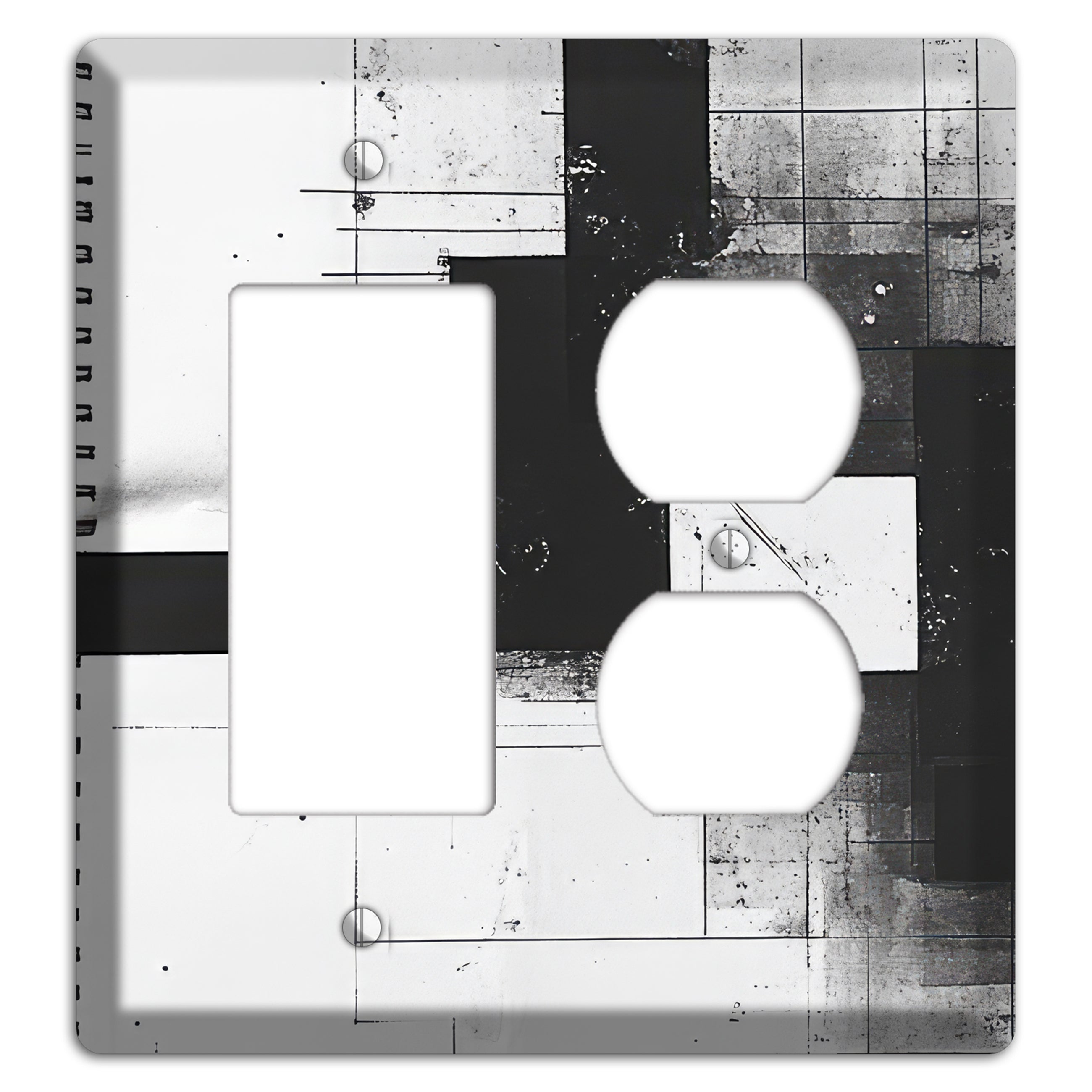 Fractured Blueprint Rocker / Duplex Wallplate