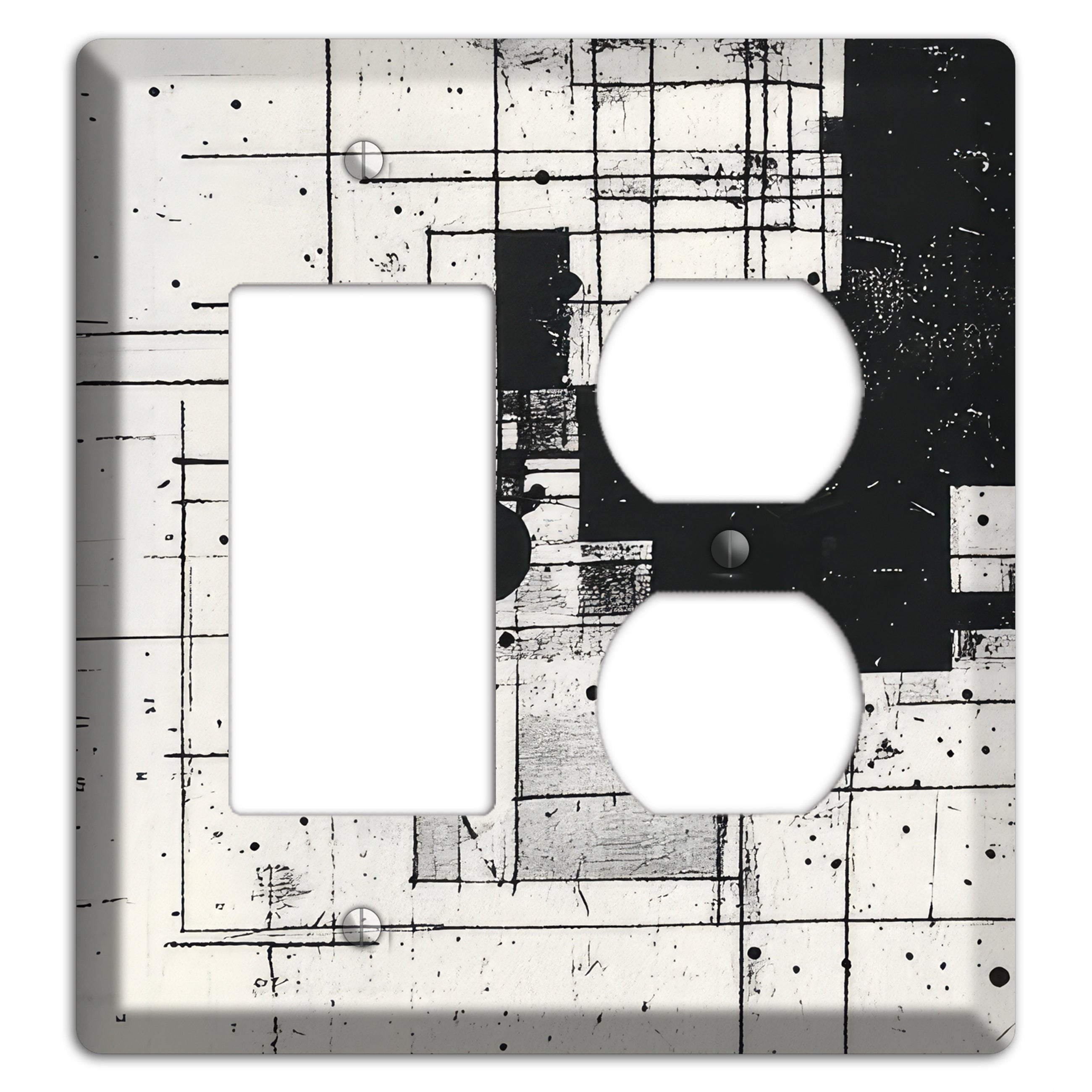 Drafting Ghost Grid Rocker / Duplex Wallplate