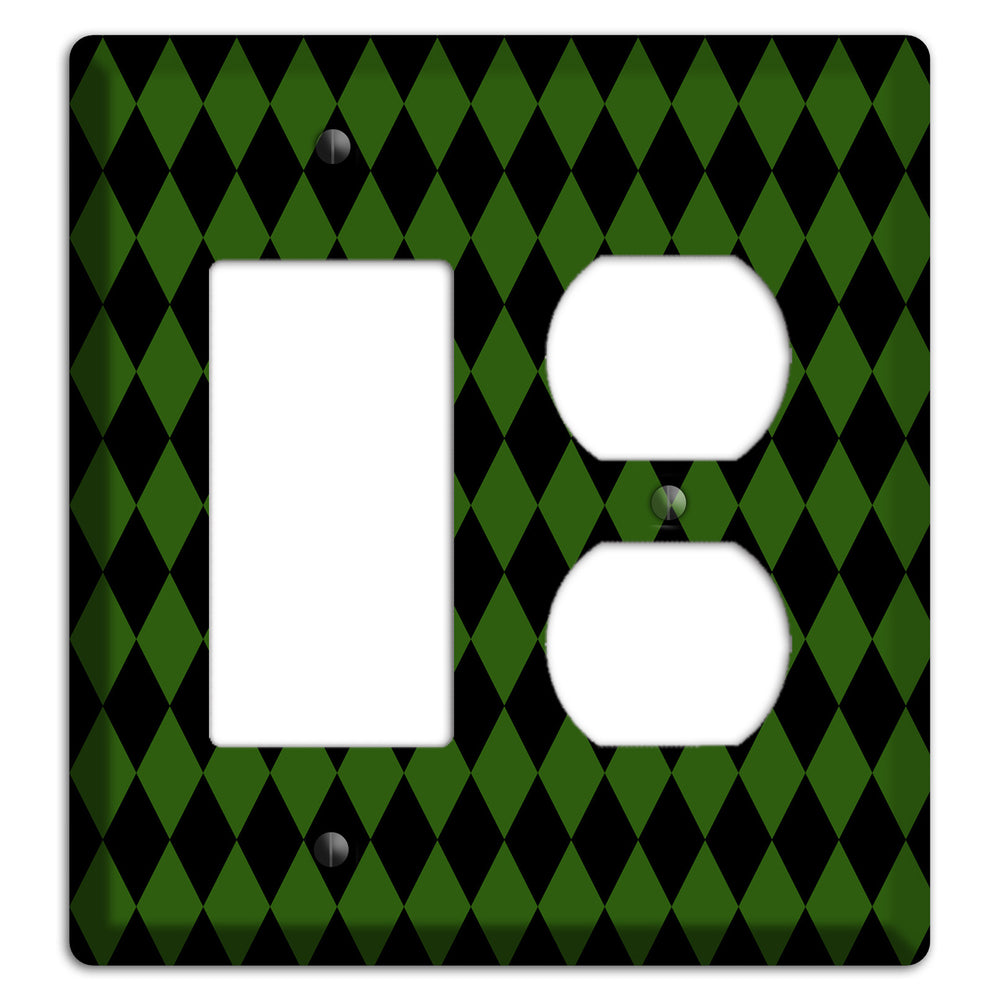 Jester's Diamonds: Green Rocker / Duplex Wallplate