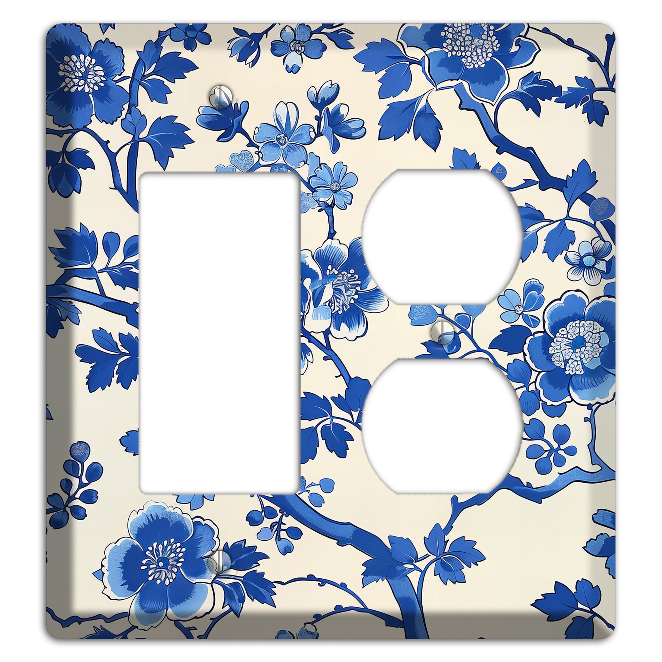 Porcelain Garden Bloom Rocker / Duplex Wallplate