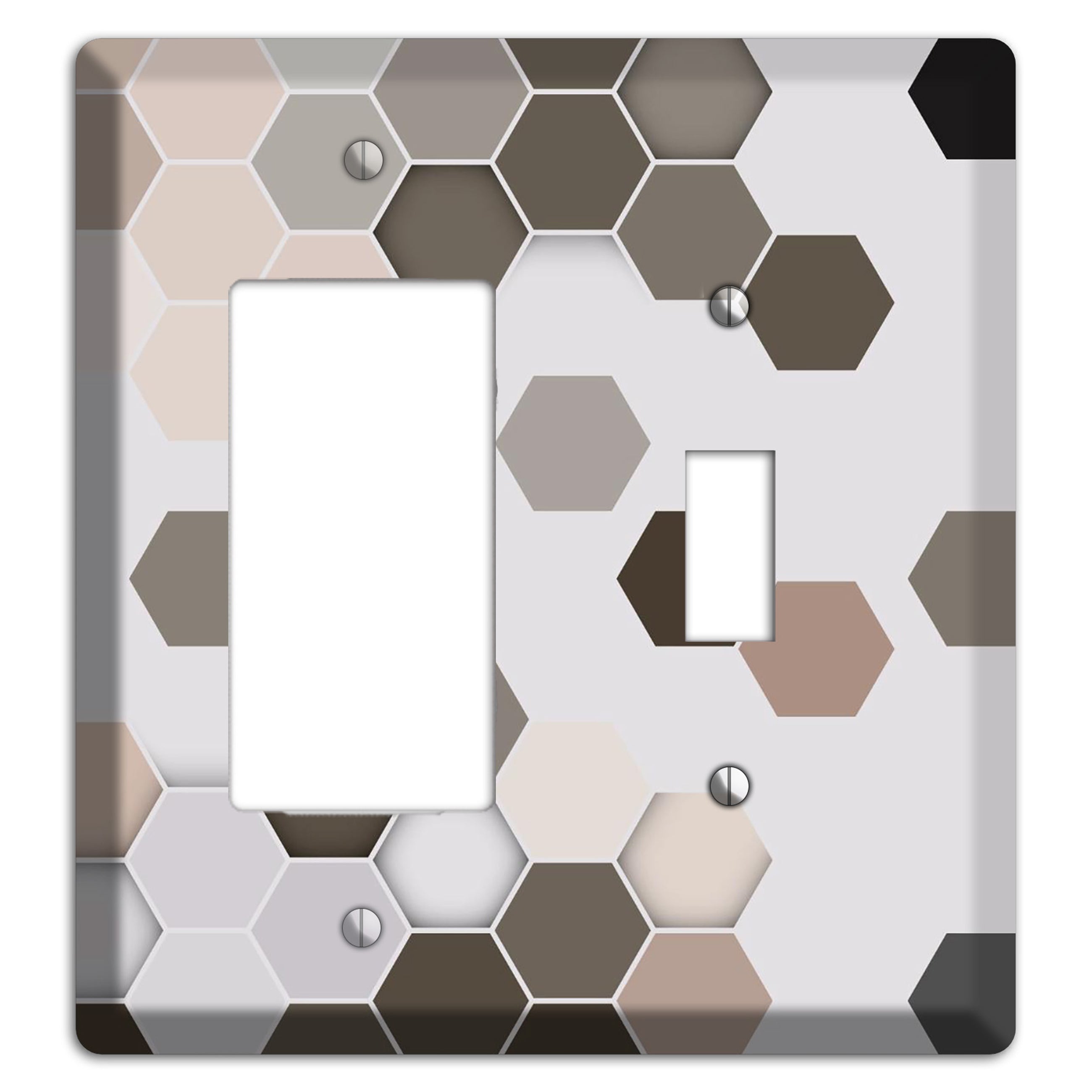 Hex Grid – Cool Slate Rocker / Toggle Wallplate