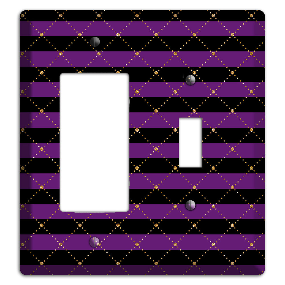 Striped Harlequin Glow Rocker / Toggle Wallplate