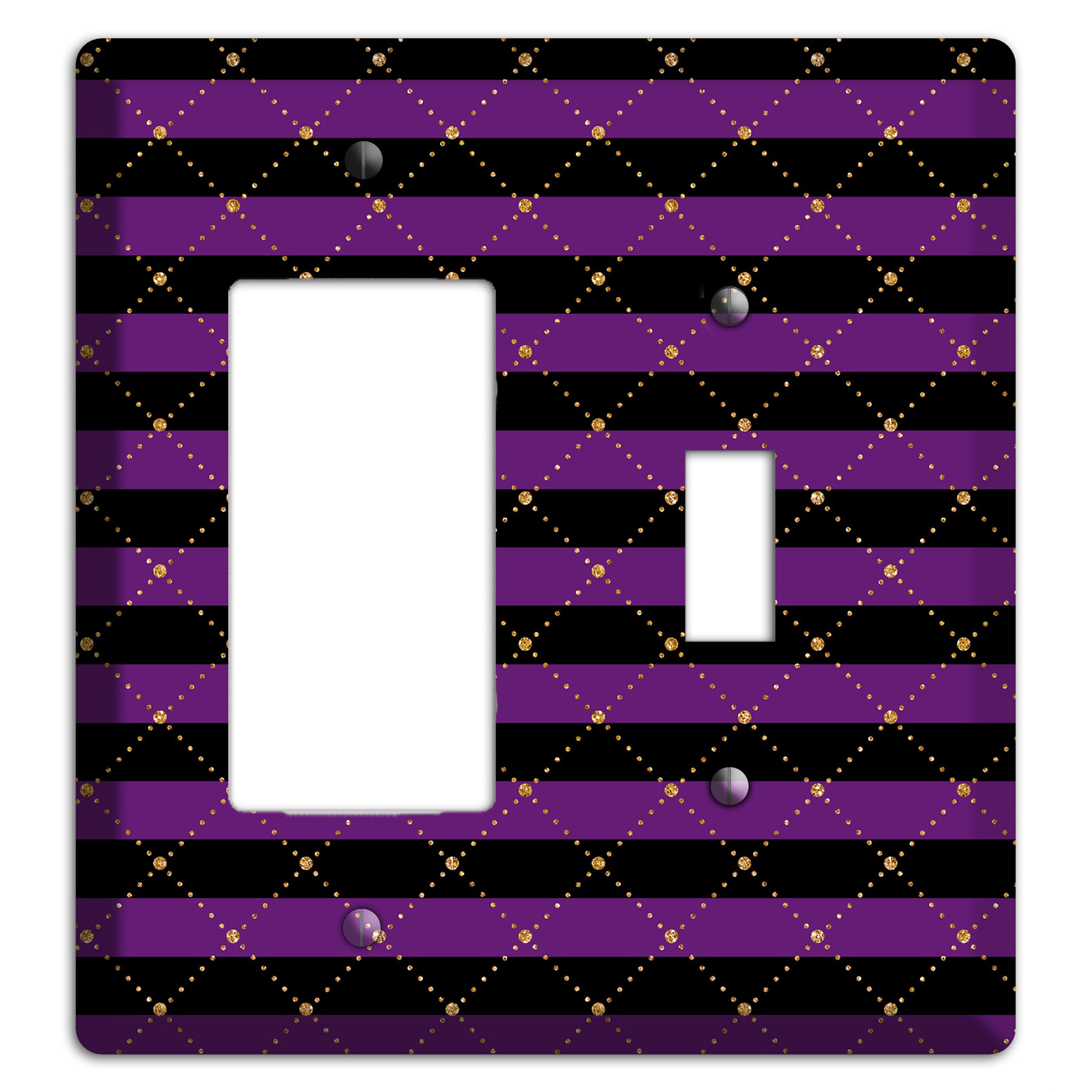 Striped Harlequin Glow Rocker / Toggle Wallplate