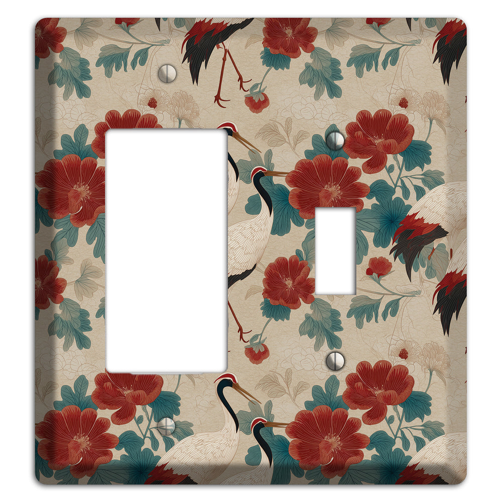 Rust Peony Passage Rocker / Toggle Wallplate