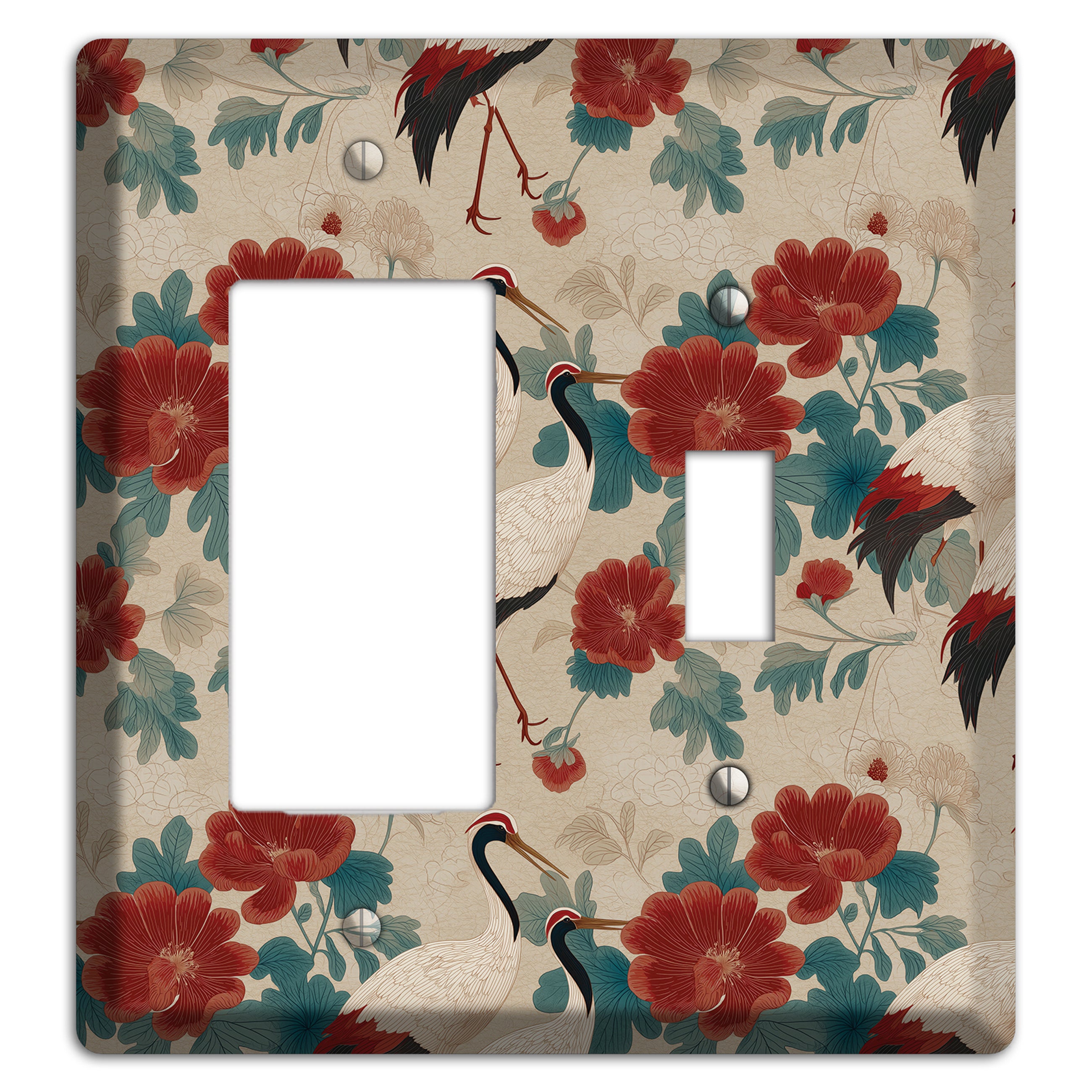 Rust Peony Passage Rocker / Toggle Wallplate