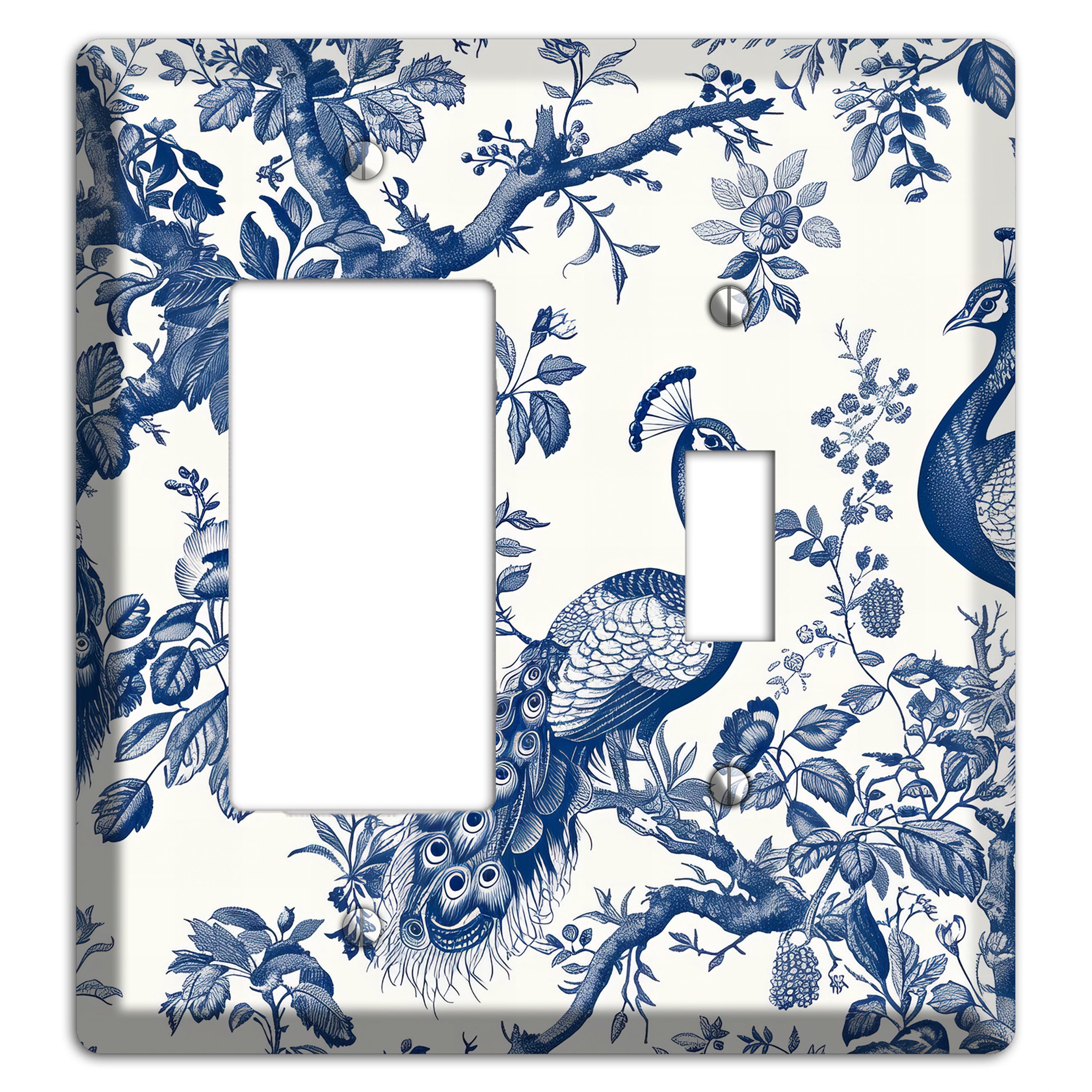 Peacock & Branch Rocker / Toggle Wallplate