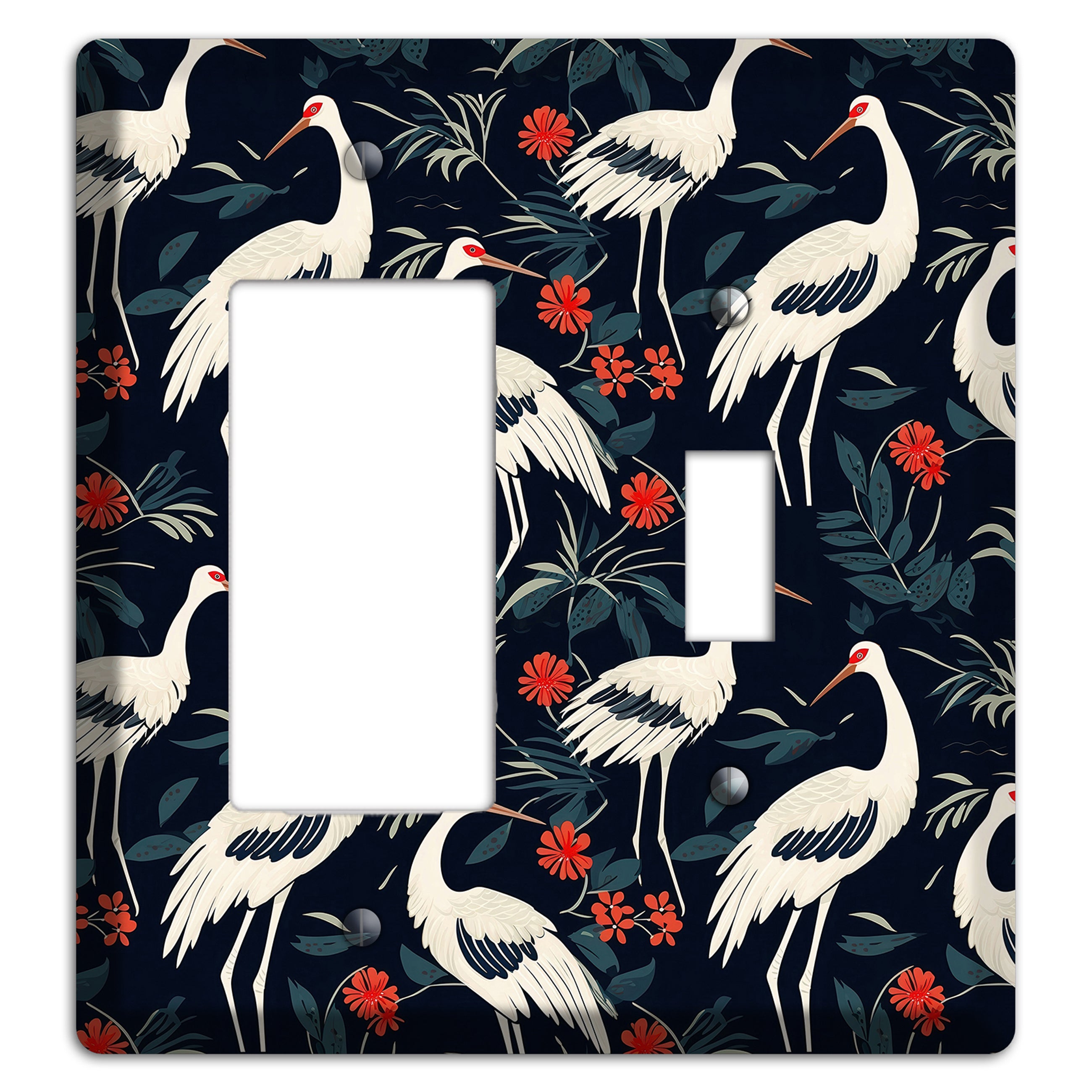 Midnight Plume Garden Rocker / Toggle Wallplate