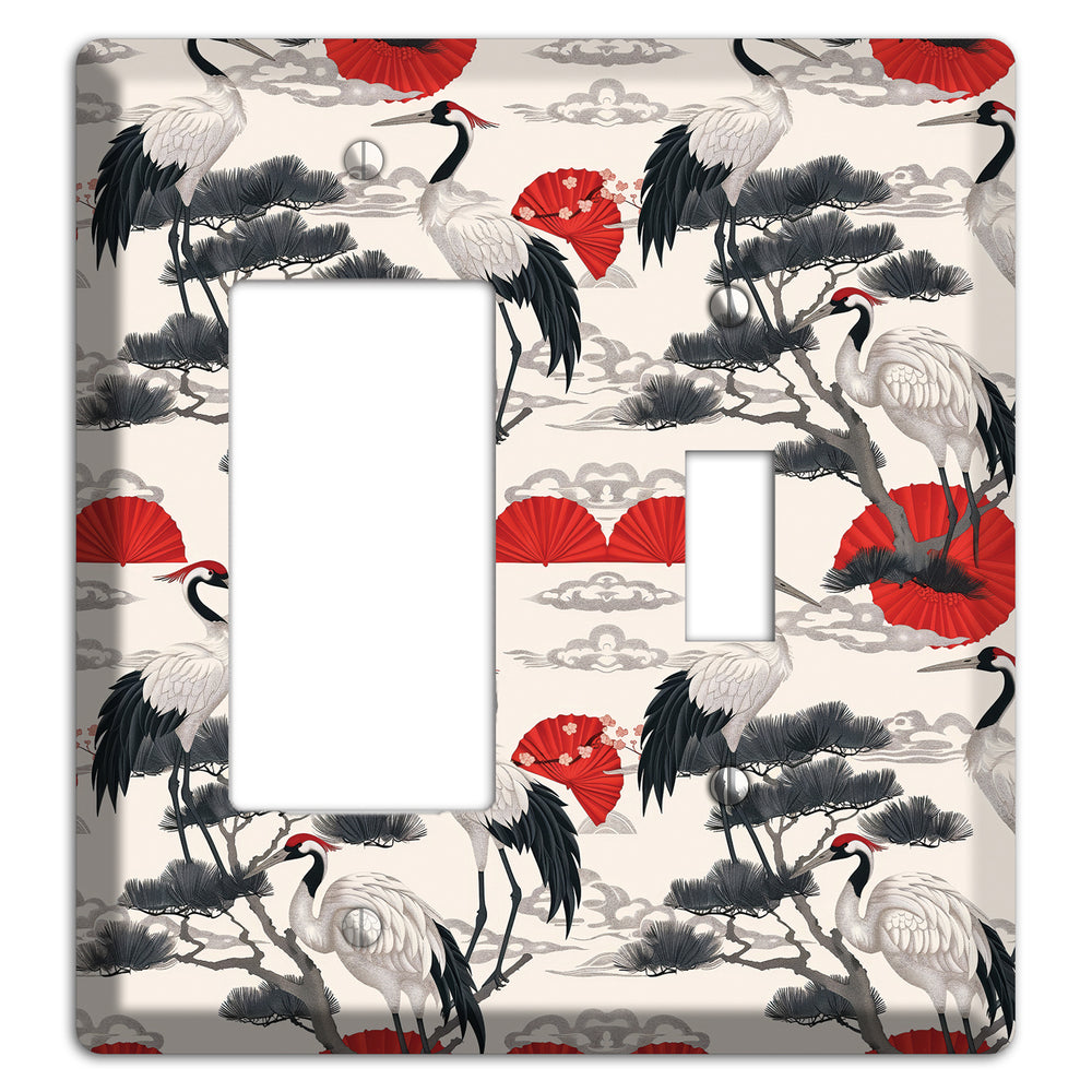 Crimson Fan & Pine Rocker / Toggle Wallplate