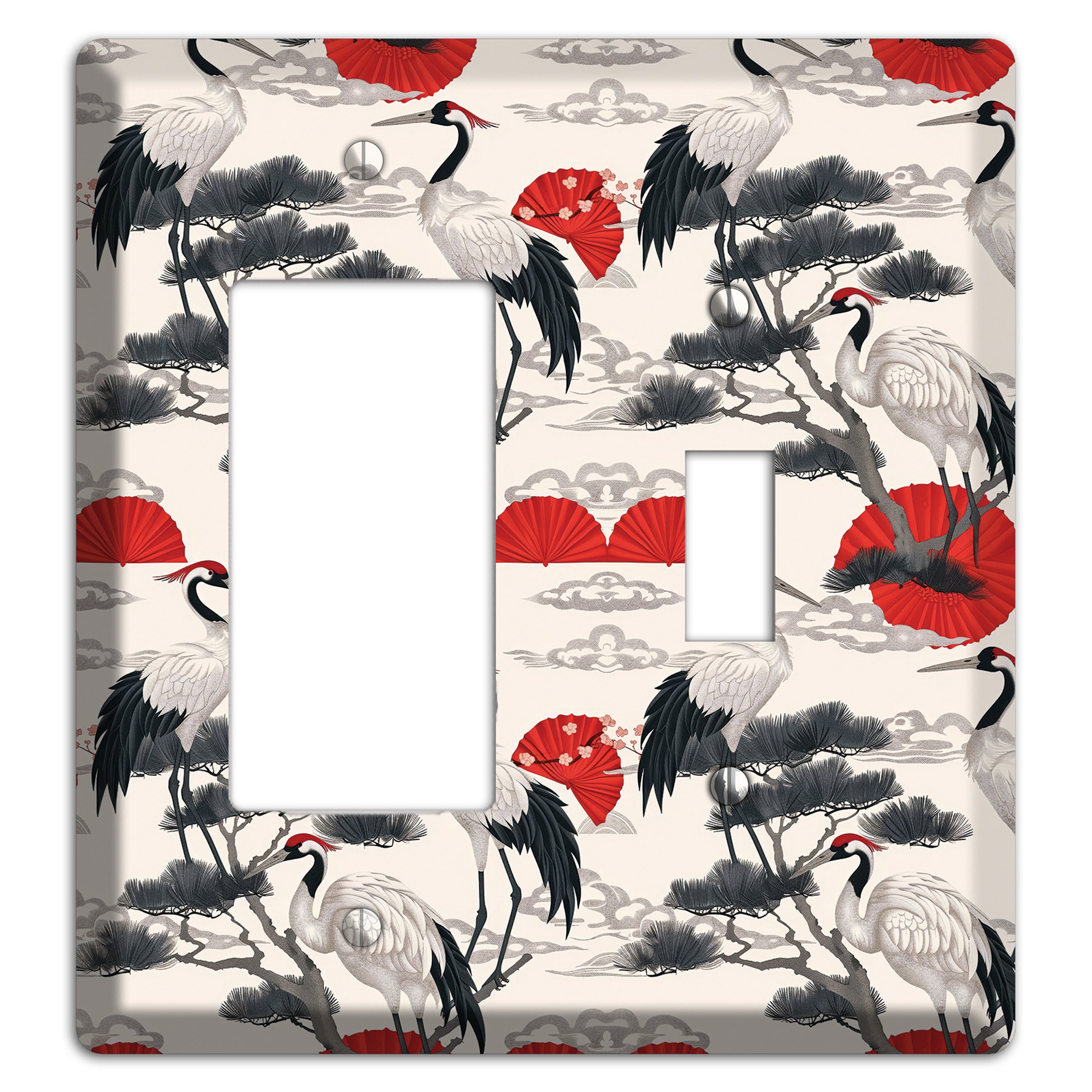 Crimson Fan & Pine Rocker / Toggle Wallplate