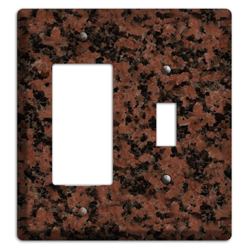 New Imperial Red Granite Rocker / Toggle Wallplate