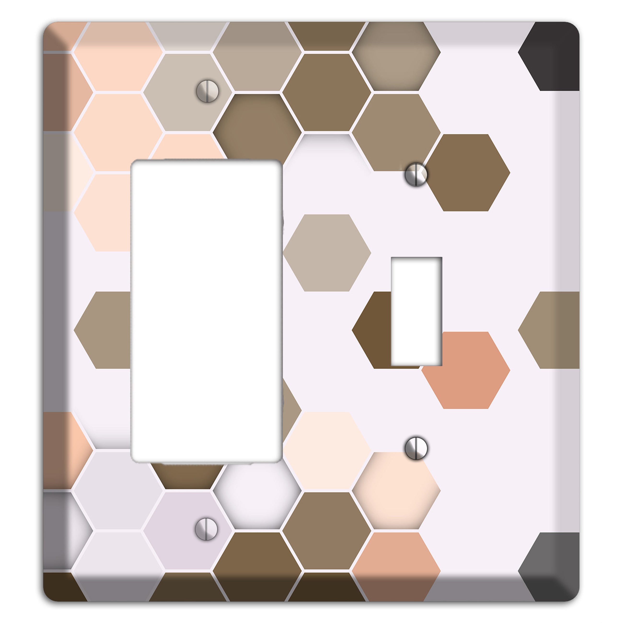 Clay & Terracotta Geometric Tiling Rocker / Toggle Wallplate