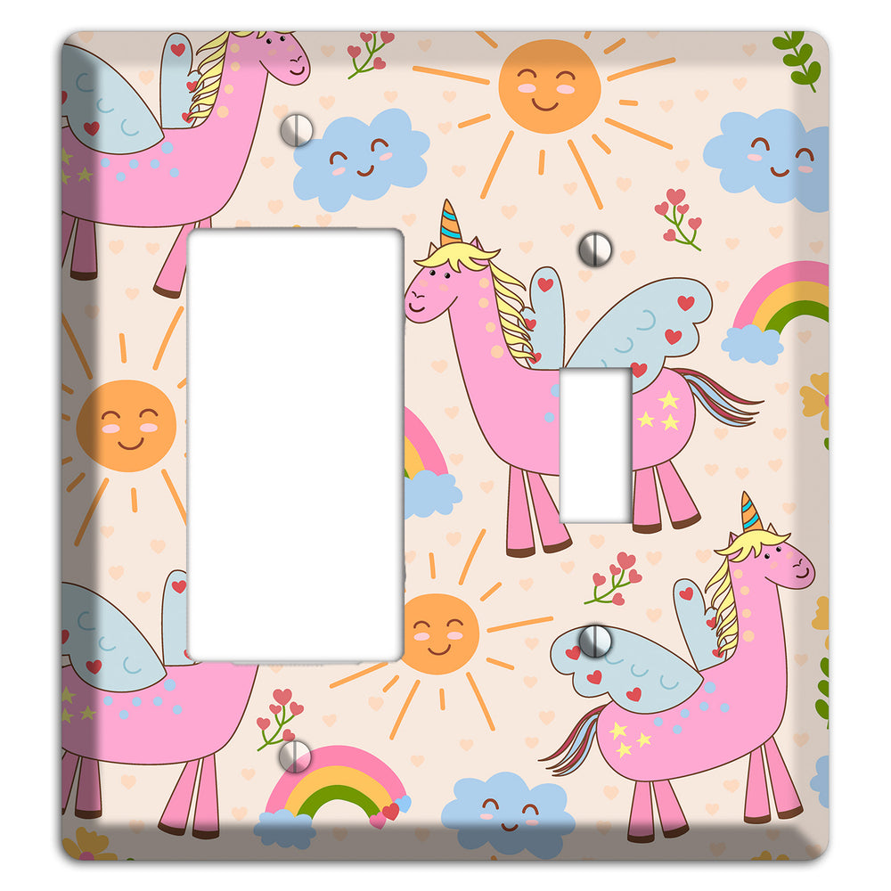 Magic Meadow (Peach) Rocker / Toggle Wallplate