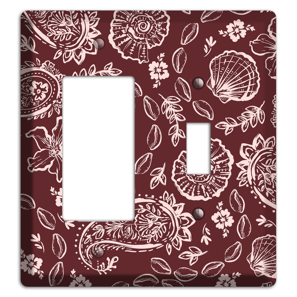 Crimson Shell Paisley Rocker / Toggle Wallplate