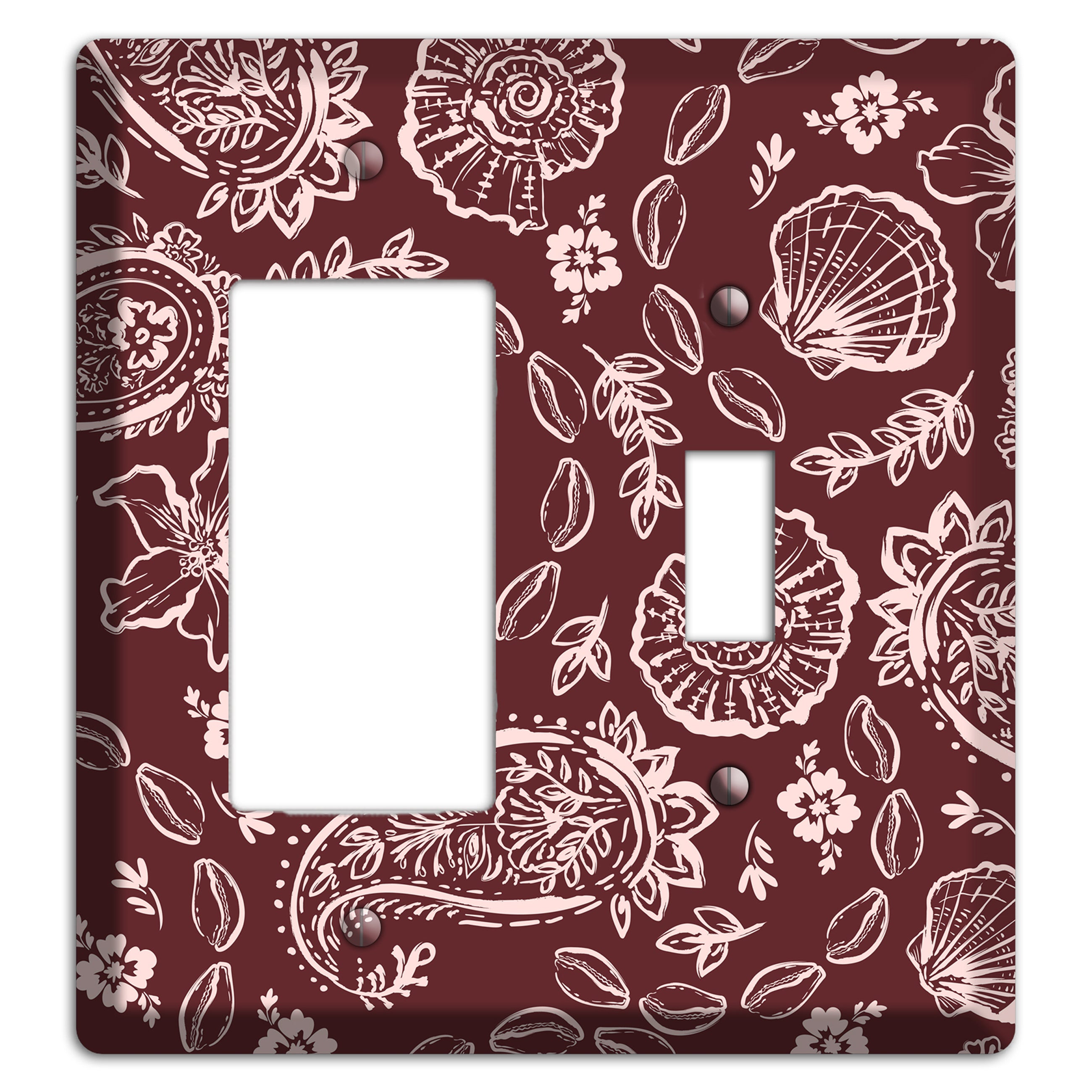 Crimson Shell Paisley Rocker / Toggle Wallplate