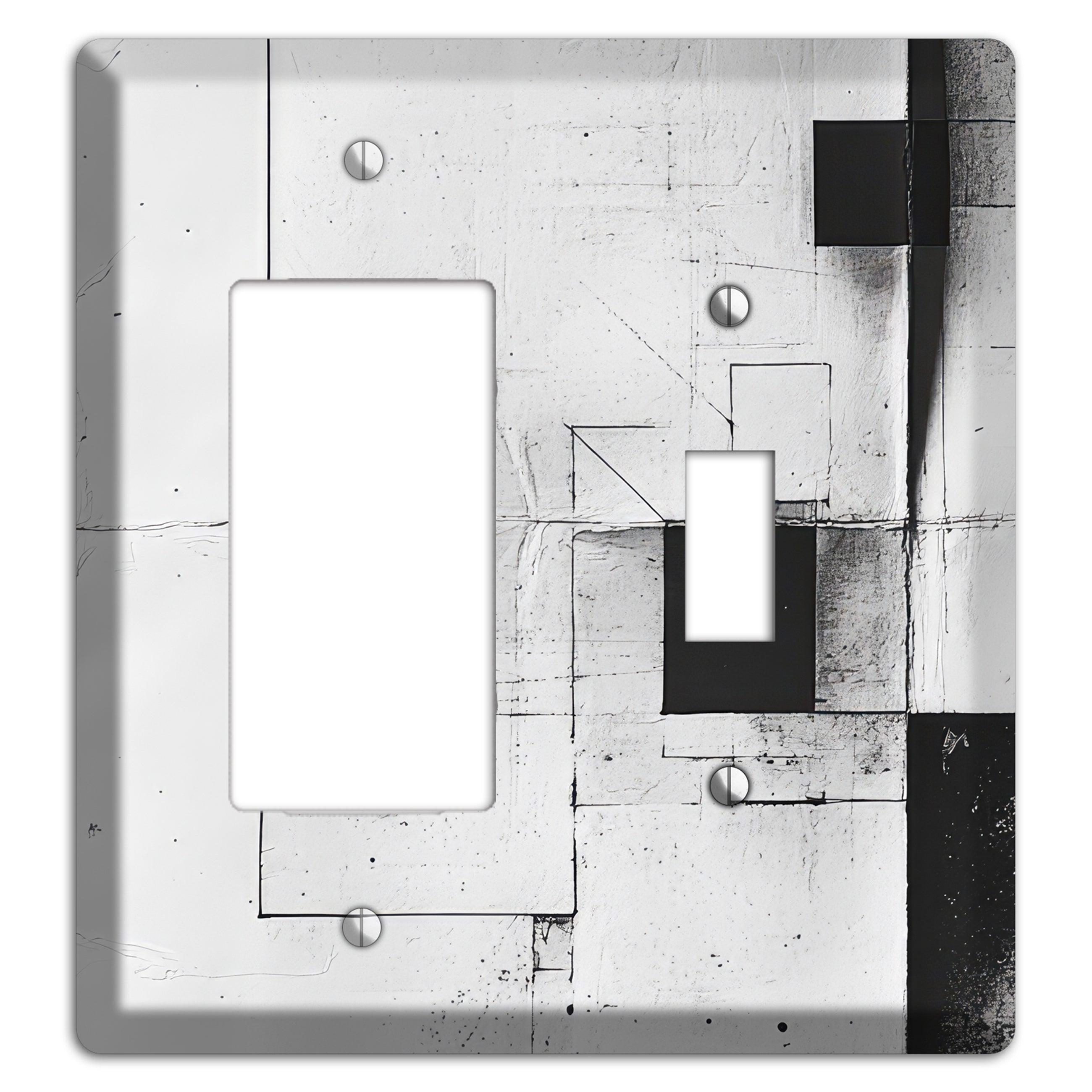 Fractured Blueprint Drift Rocker / Toggle Wallplate