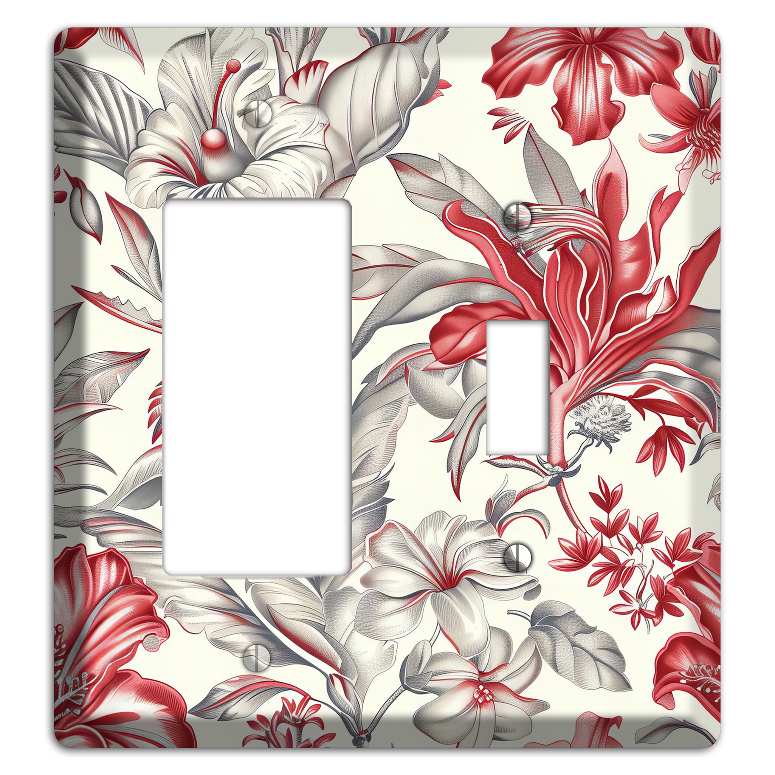 Crimson Botanica Rocker / Toggle Wallplate