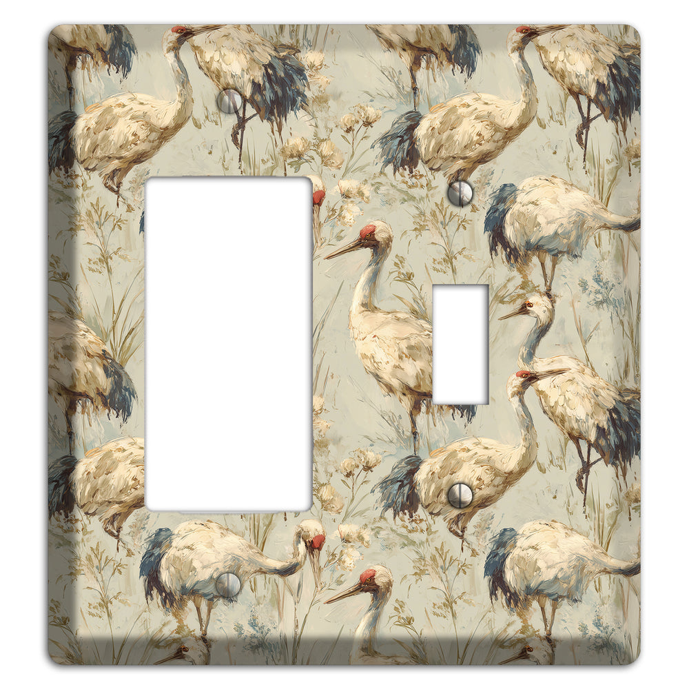 Driftwood Crane Marsh Rocker / Toggle Wallplate