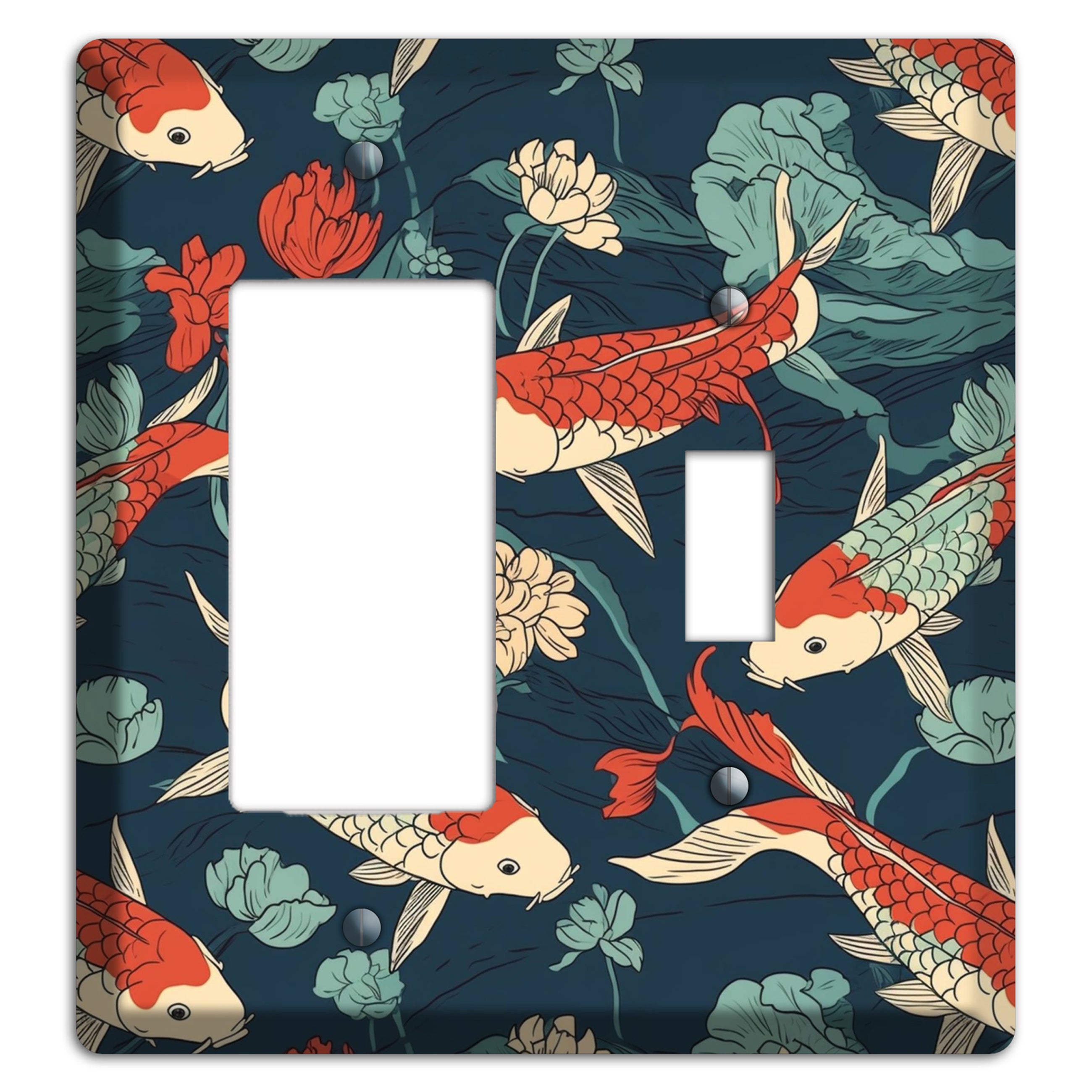 Koi & Lotus Drift Rocker / Toggle Wallplate
