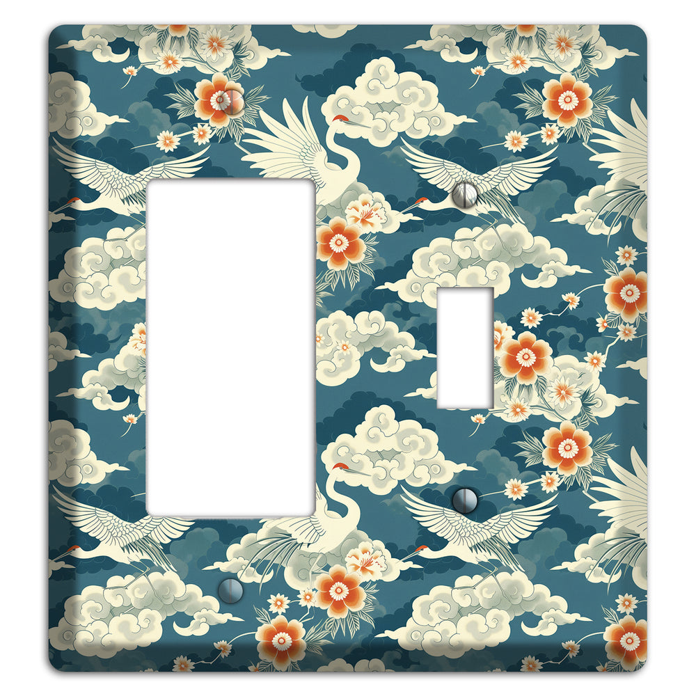 Teal Crane Ascendant Rocker / Toggle Wallplate