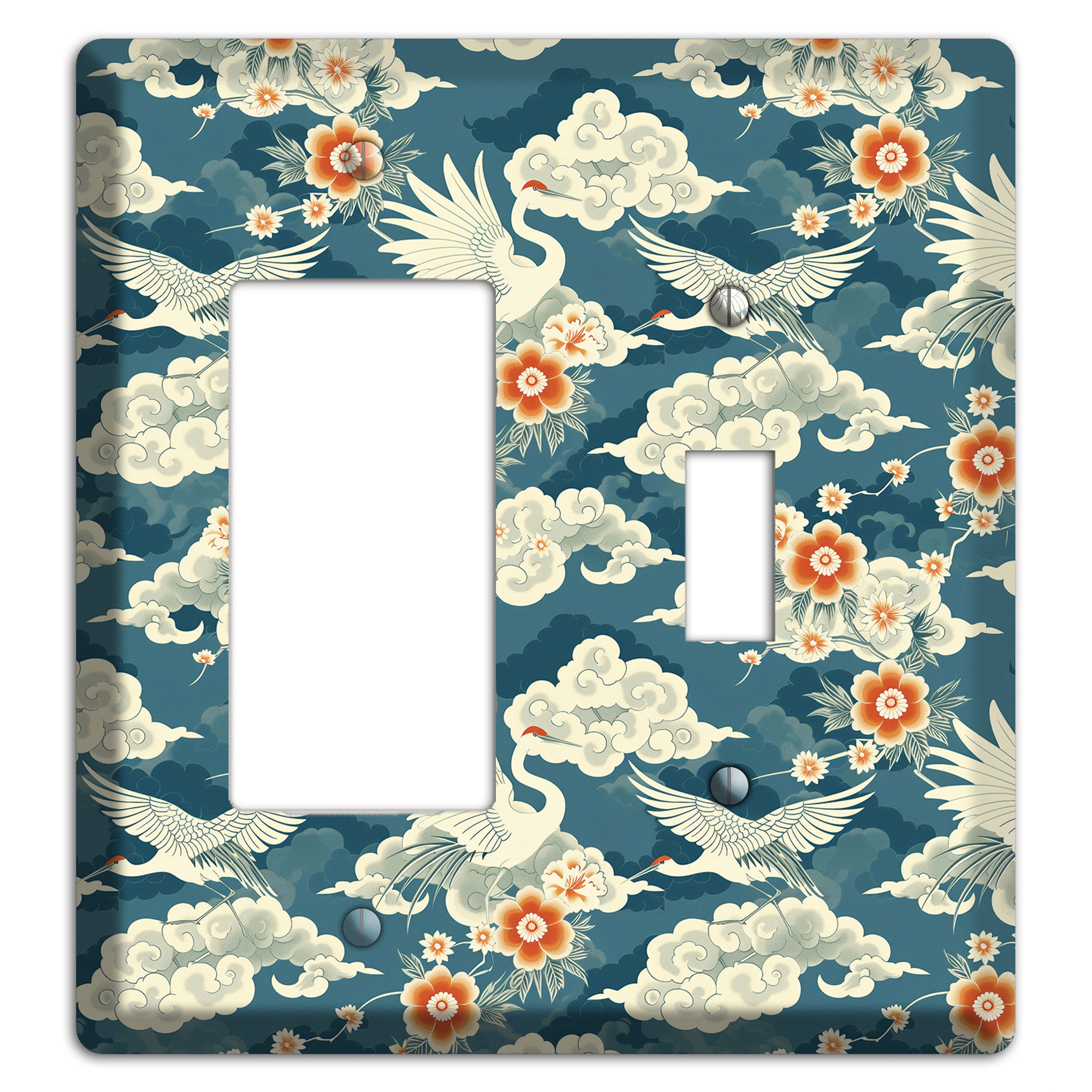Teal Crane Ascendant Rocker / Toggle Wallplate