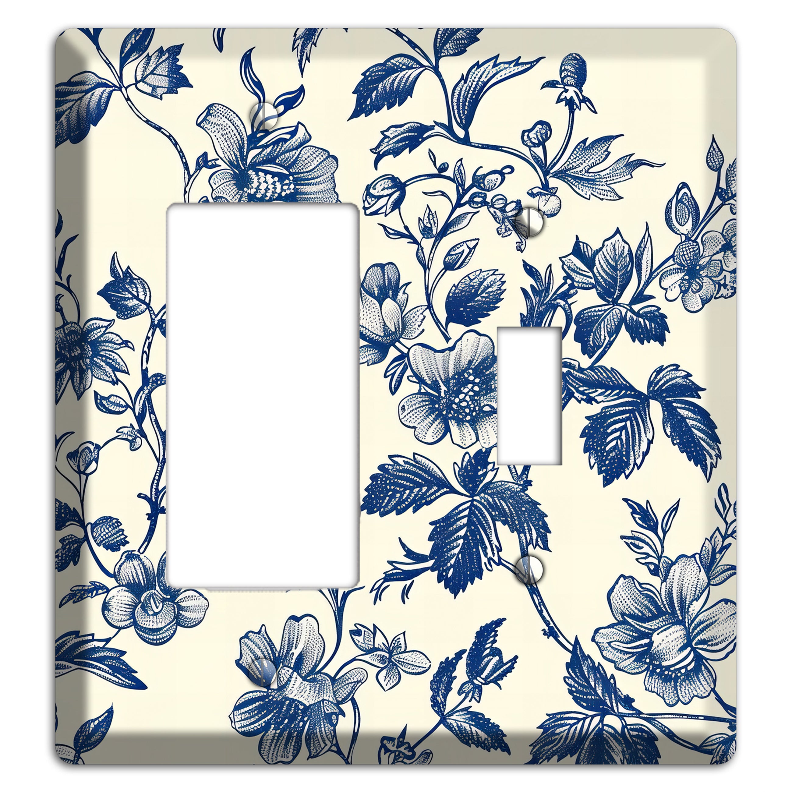 Garden Ink & Ivory Rocker / Toggle Wallplate