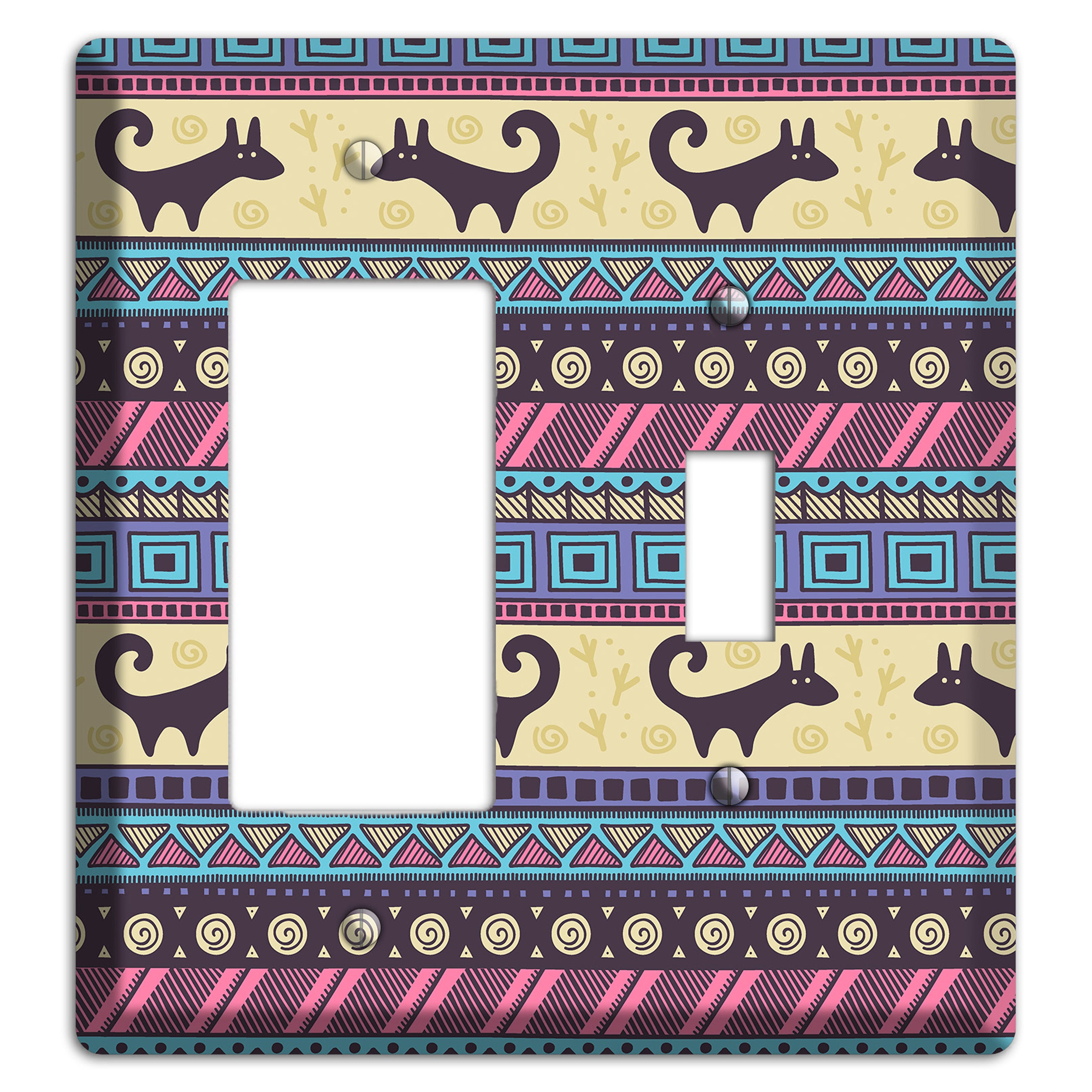 Folk Fox Stripes Rocker / Toggle Wallplate