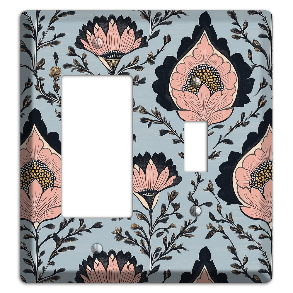 Lotus & Damask Dusk Rocker / Toggle Wallplate