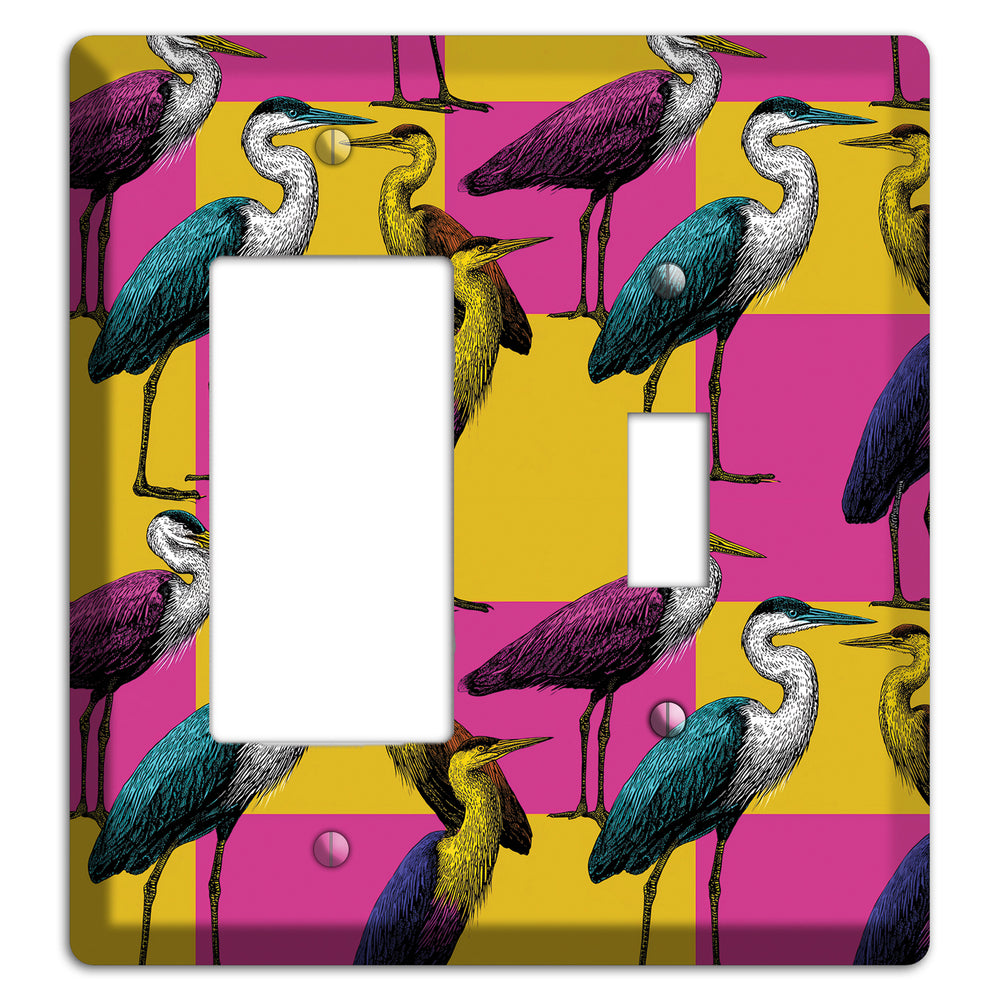 Magenta Heron Grid Rocker / Toggle Wallplate