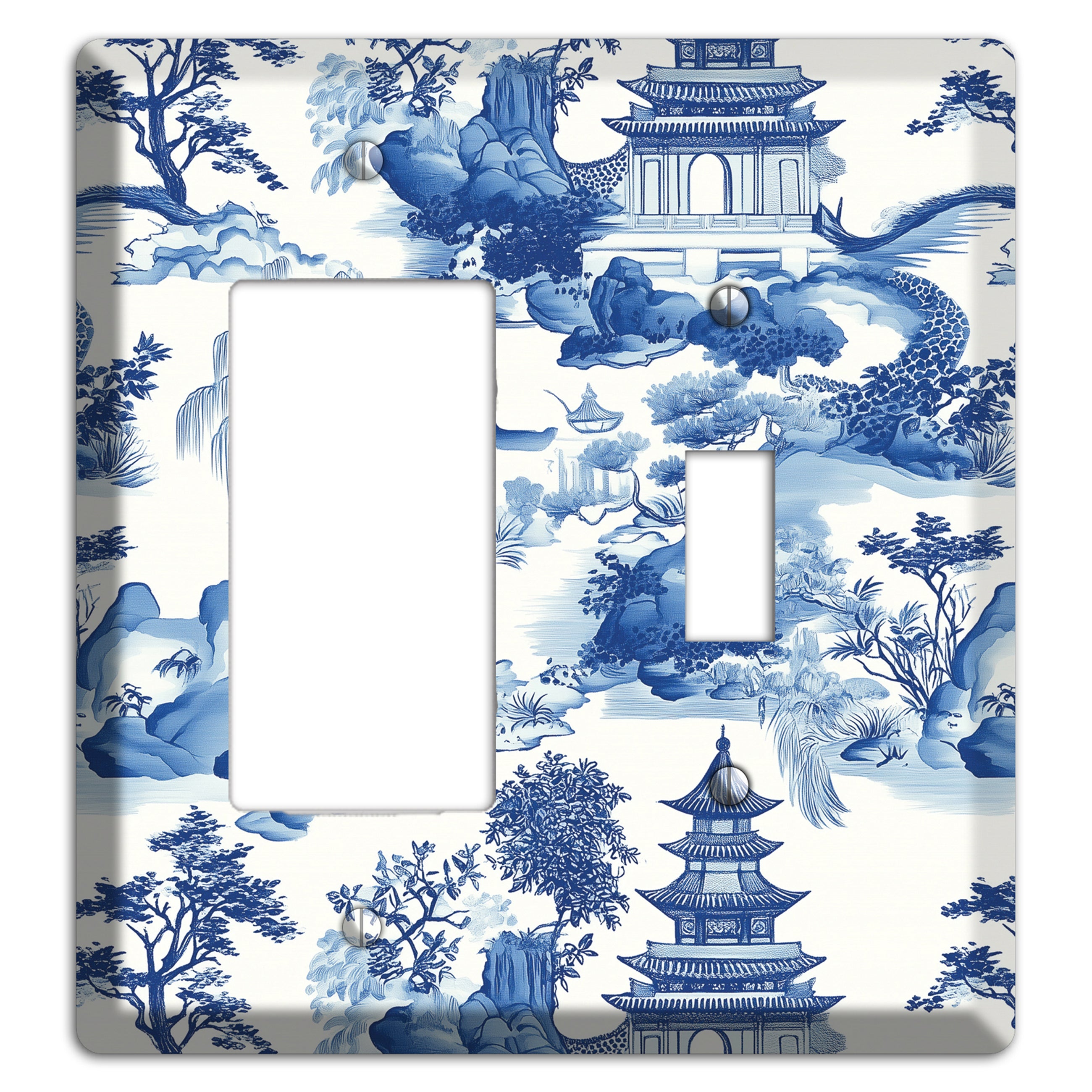 Willow & Pagoda Rocker / Toggle Wallplate