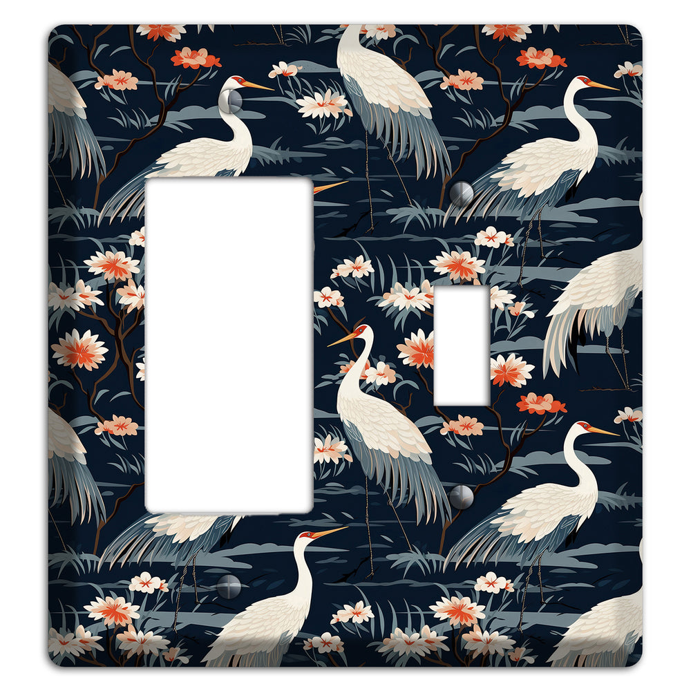 Navy Heron Nocturne Rocker / Toggle Wallplate