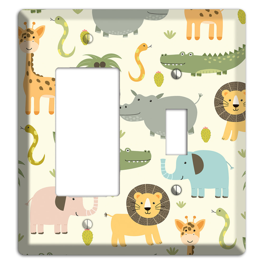 Jungle Friends (Cream) Rocker / Toggle Wallplate