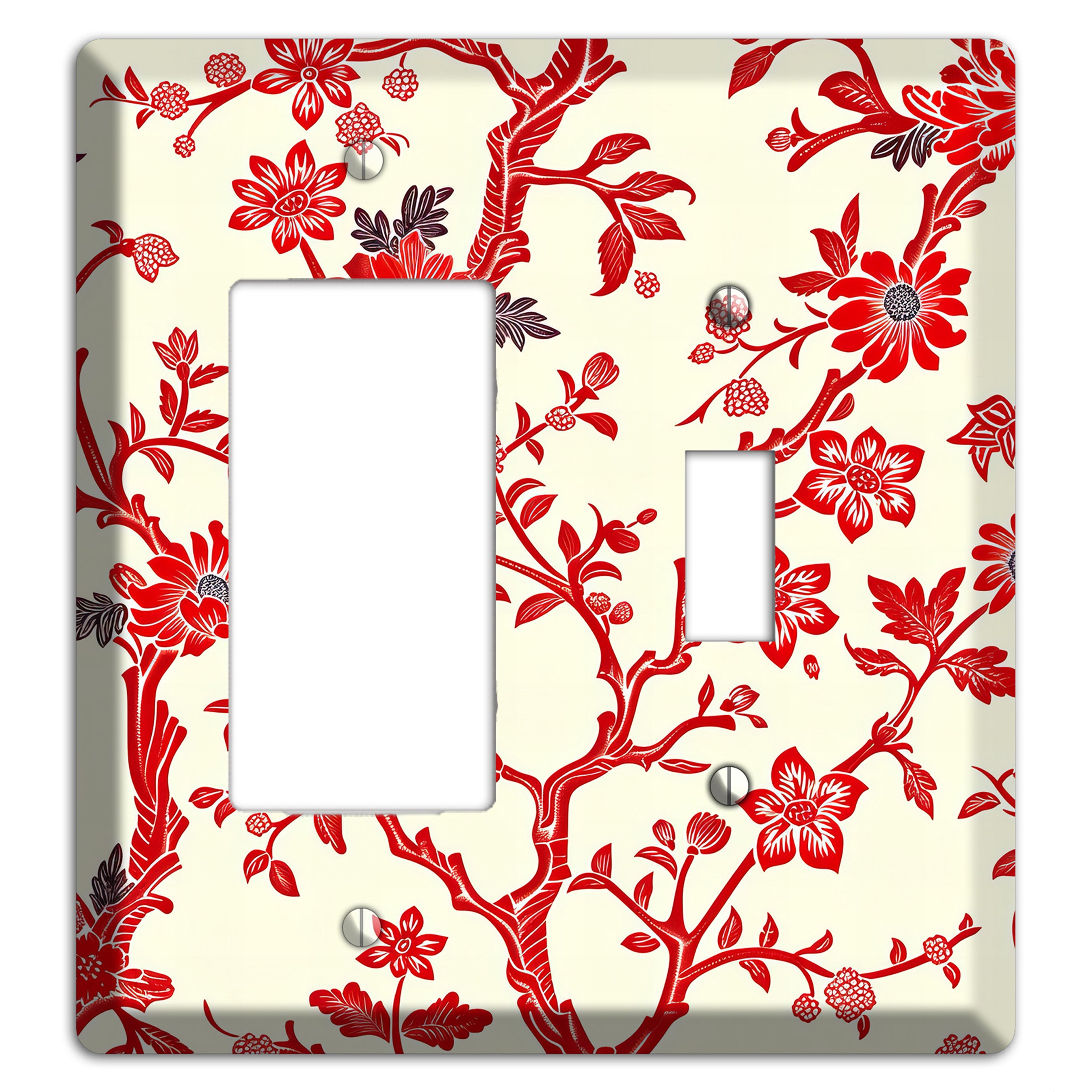 Crimson Branch & Bloom Rocker / Toggle Wallplate