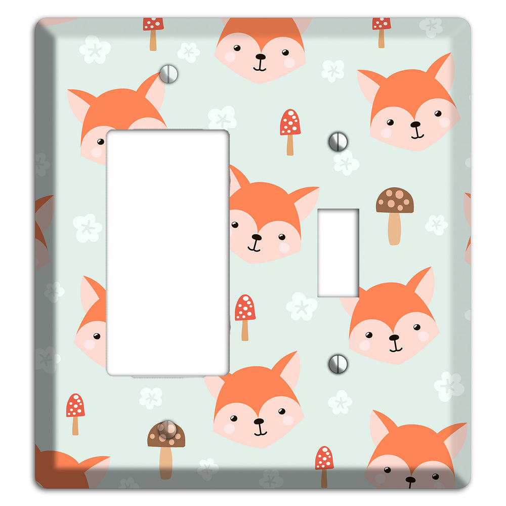 Fox & Fungi Friends Rocker / Toggle Wallplate