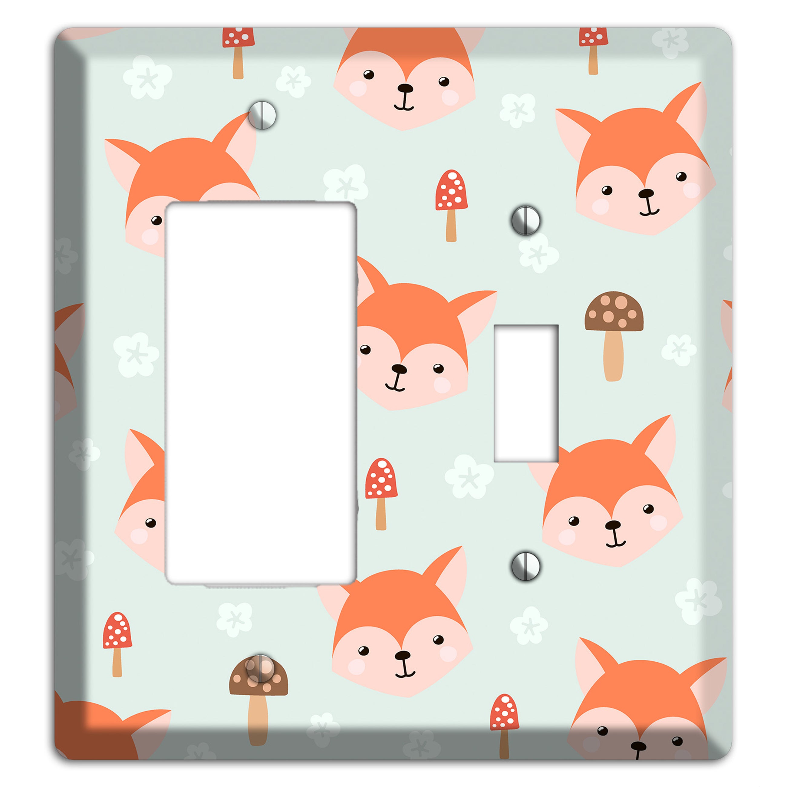 Fox & Fungi Friends Rocker / Toggle Wallplate