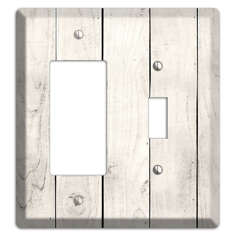 Whitewashed Planks Rocker / Toggle Wallplate