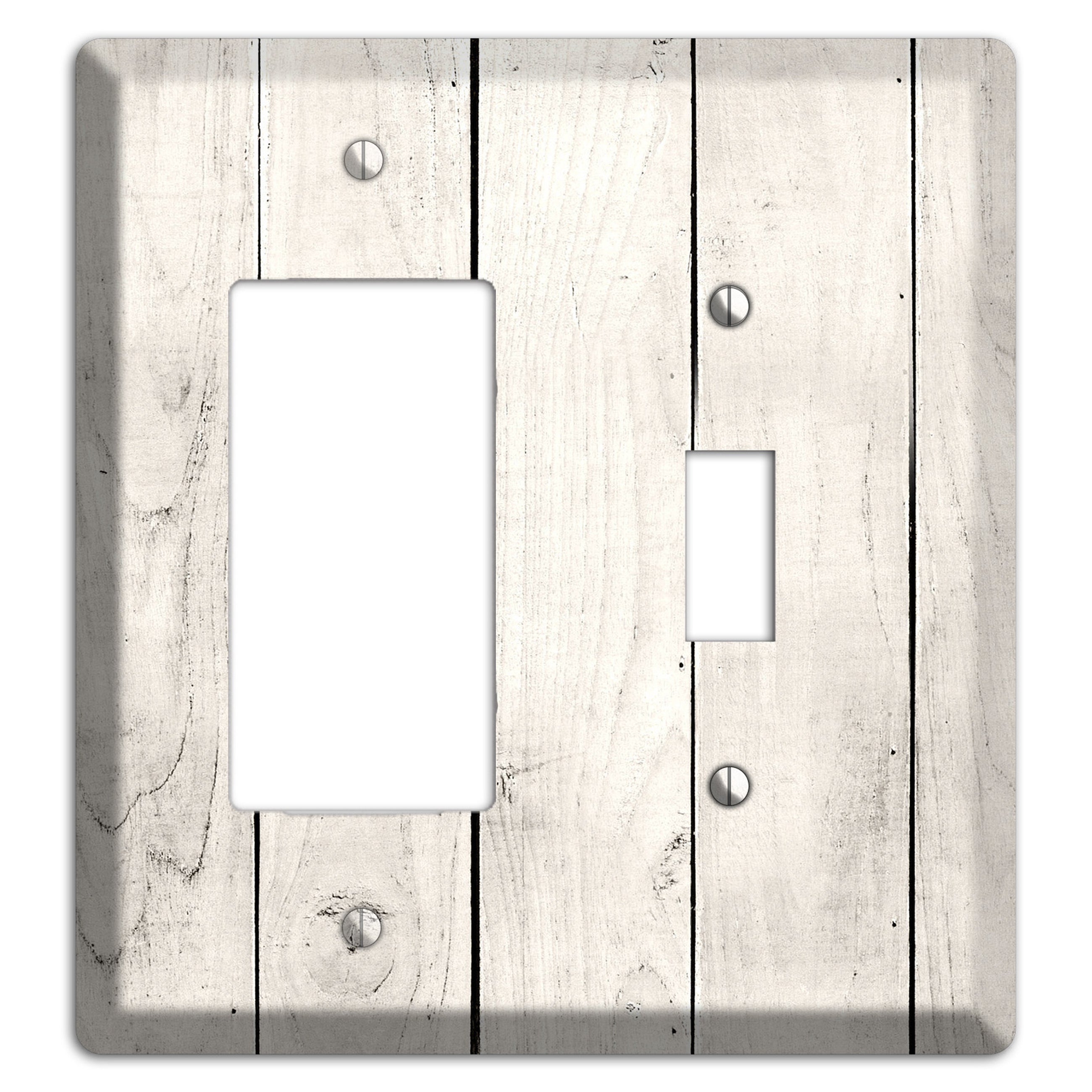 Whitewashed Planks Rocker / Toggle Wallplate