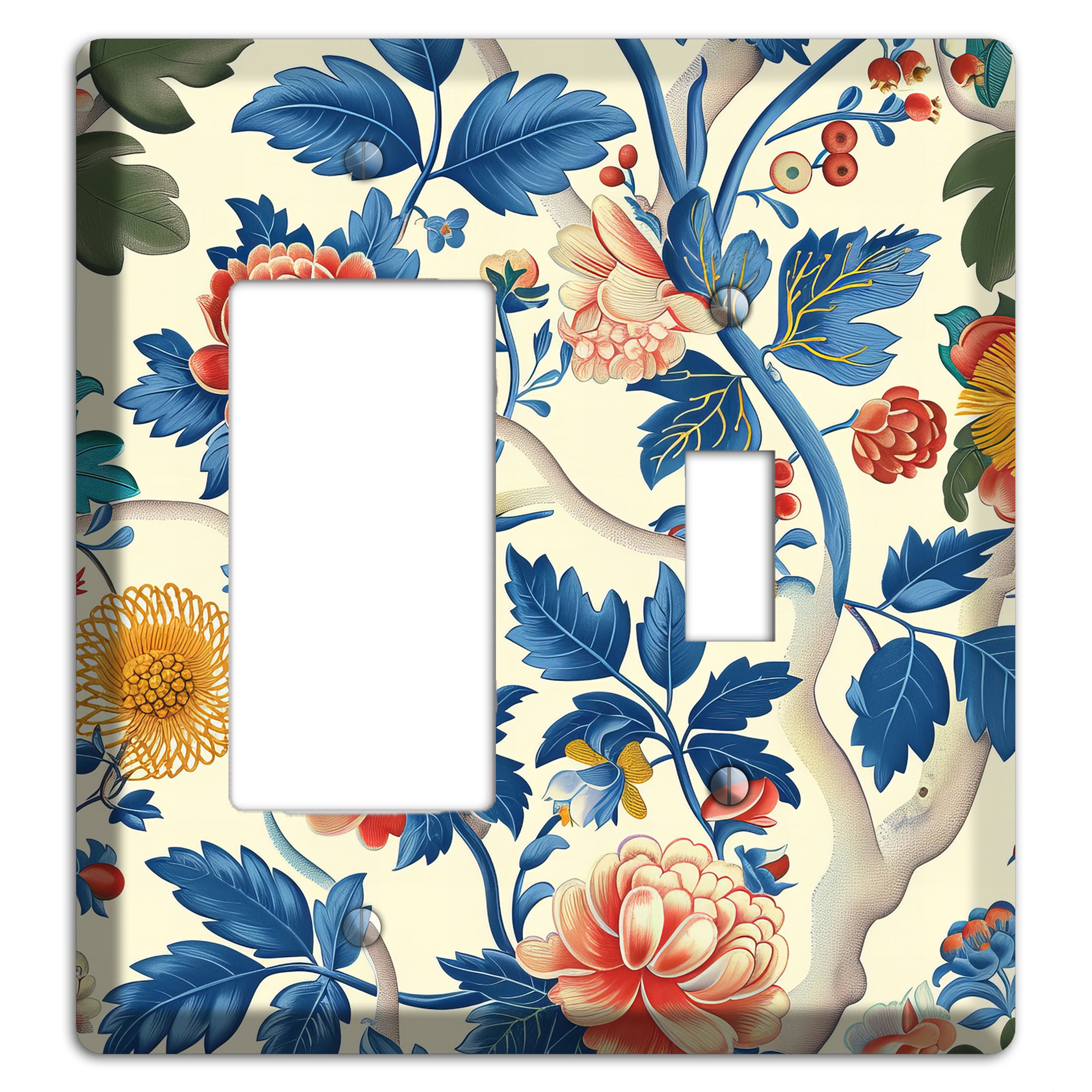 Porcelain Garden Riot Rocker / Toggle Wallplate