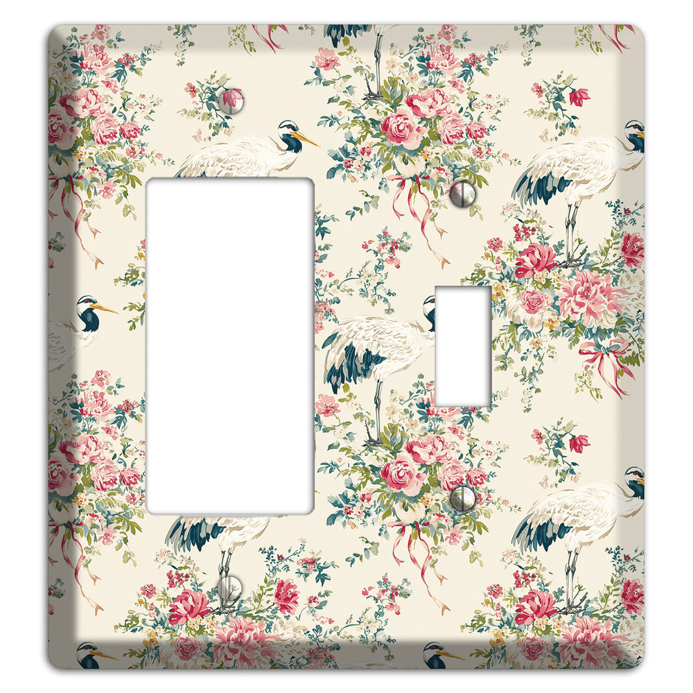 Blossom & Crane Rocker / Toggle Wallplate