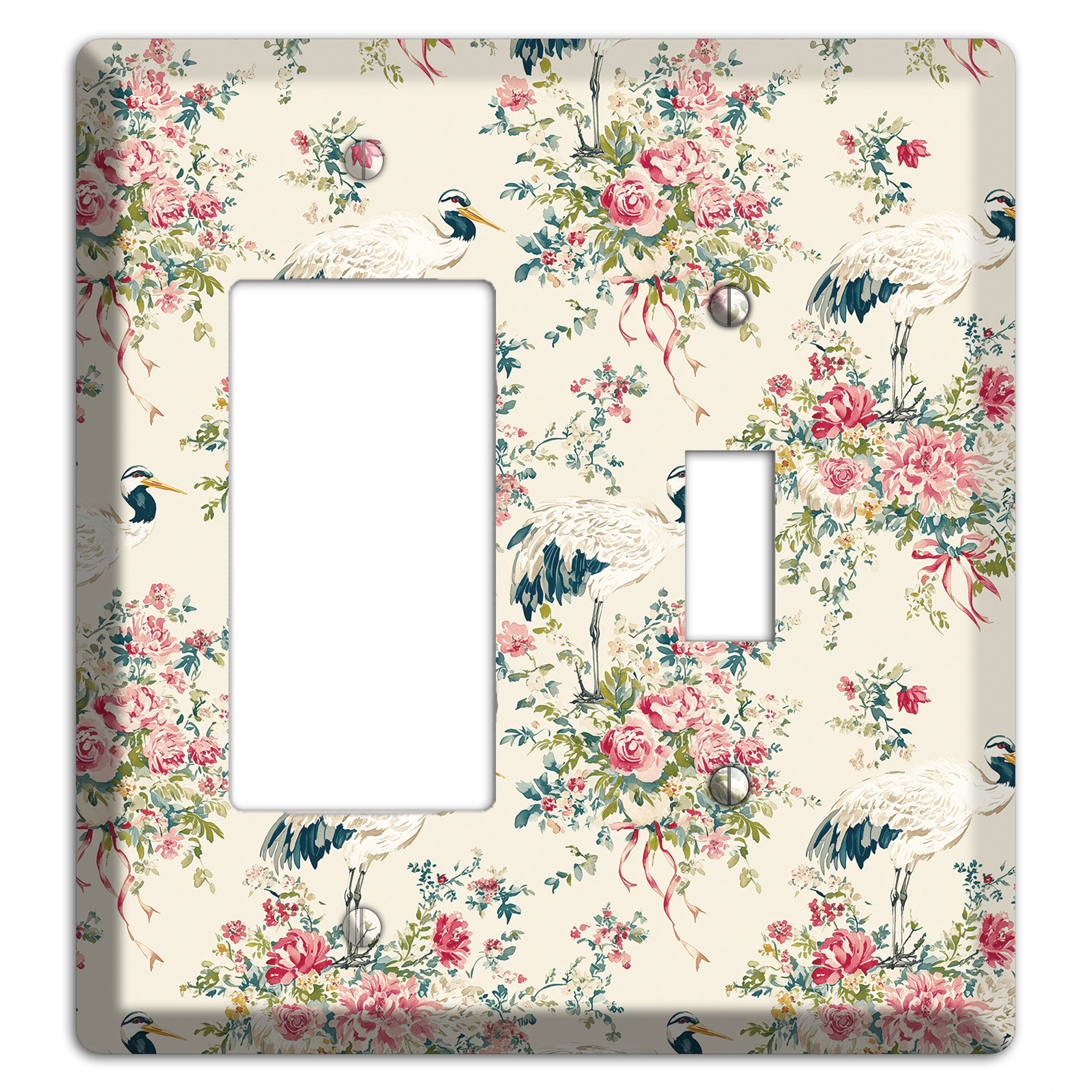 Blossom & Crane Rocker / Toggle Wallplate