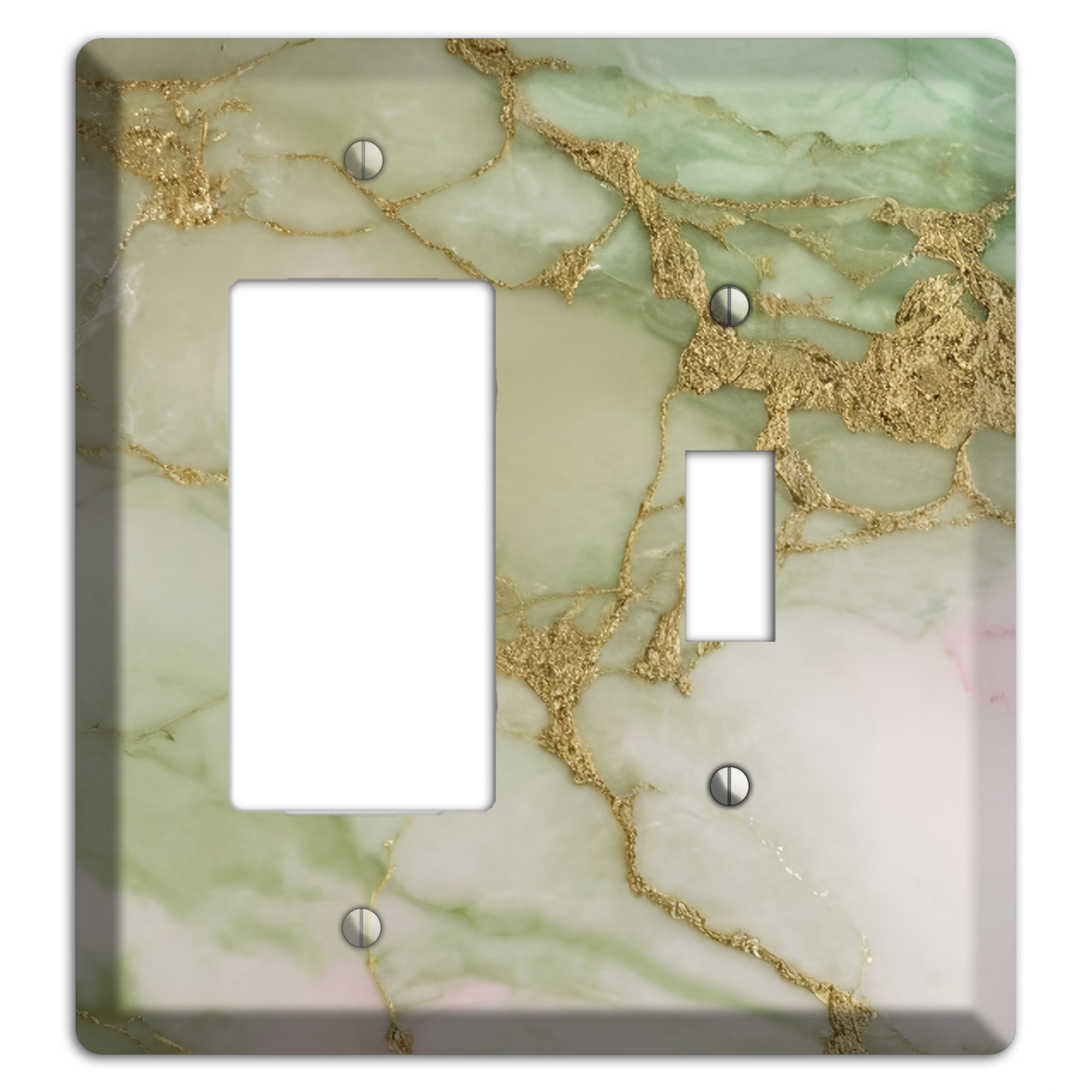 Swamp Green Marble Rocker / Toggle Wallplate