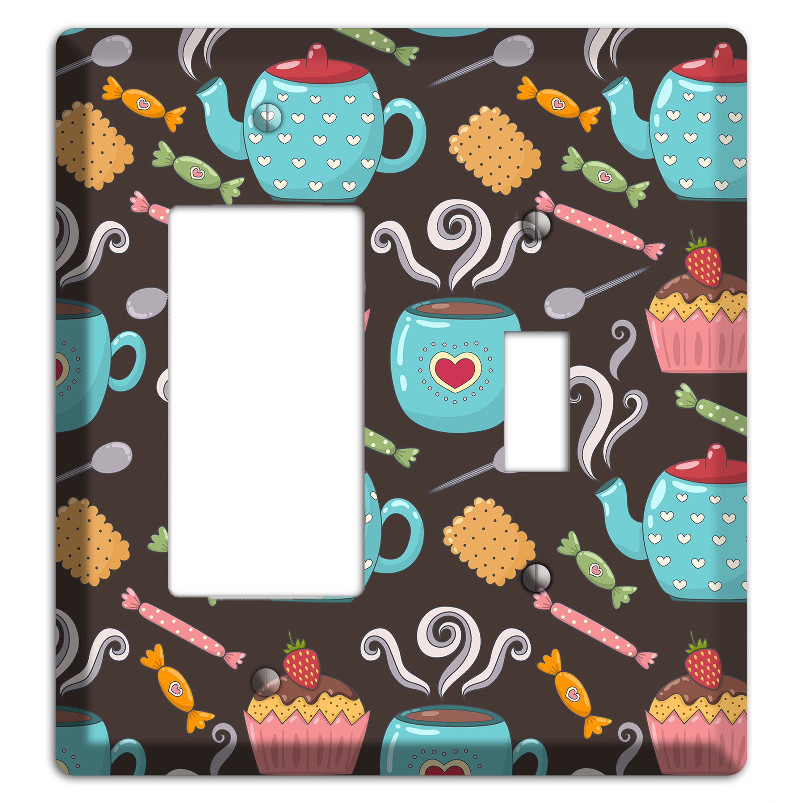 Sweet Tea Party (Brown) Rocker / Toggle Wallplate