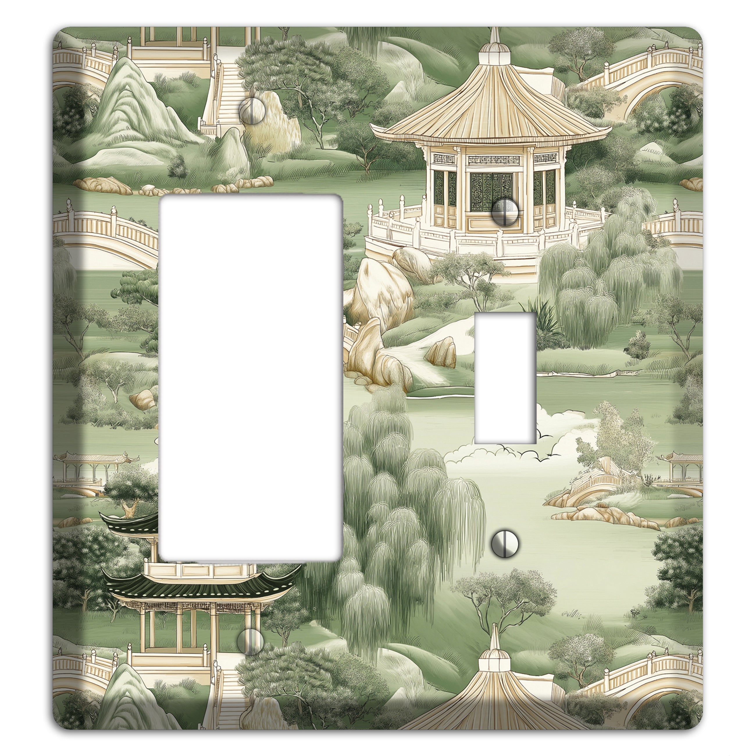 Jade Garden Toile Rocker / Toggle Wallplate