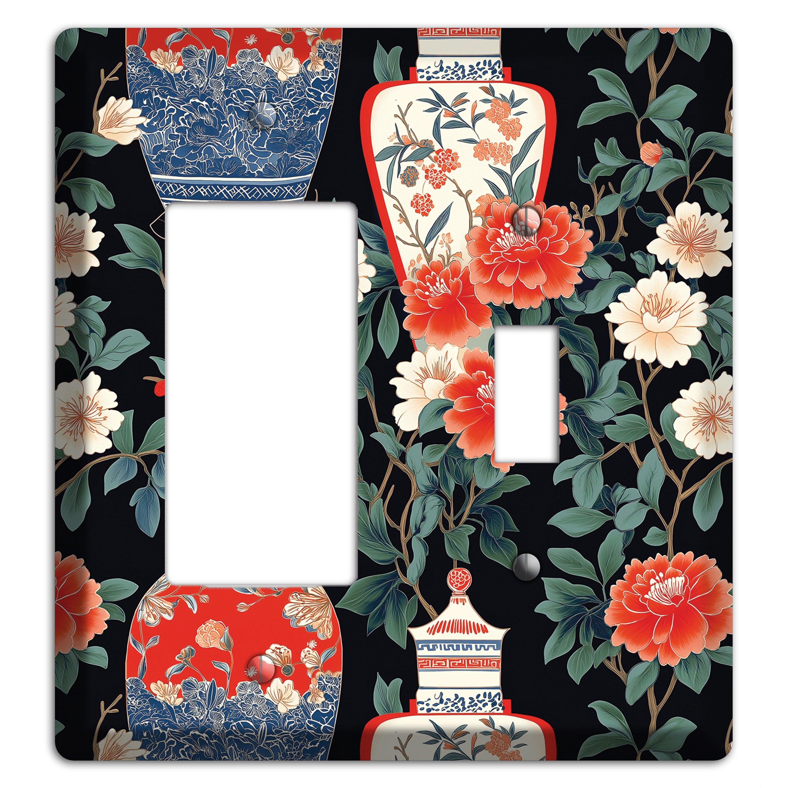 Porcelain Garden Dusk Rocker / Toggle Wallplate