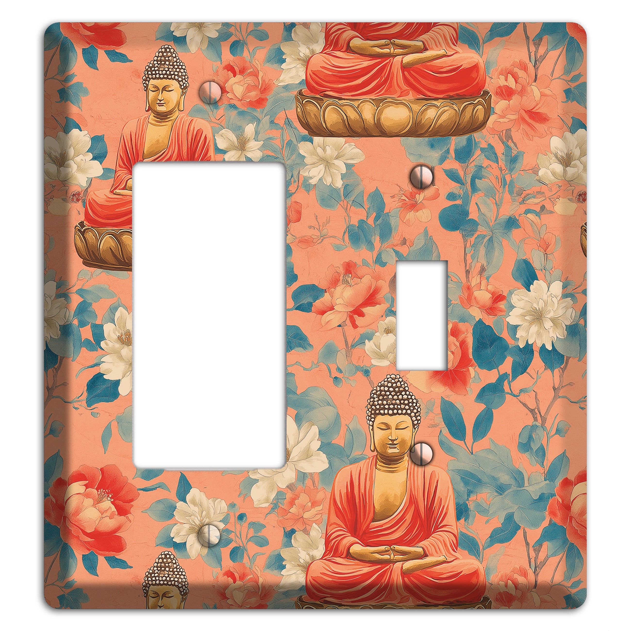 Lotus & Coral Rocker / Toggle Wallplate