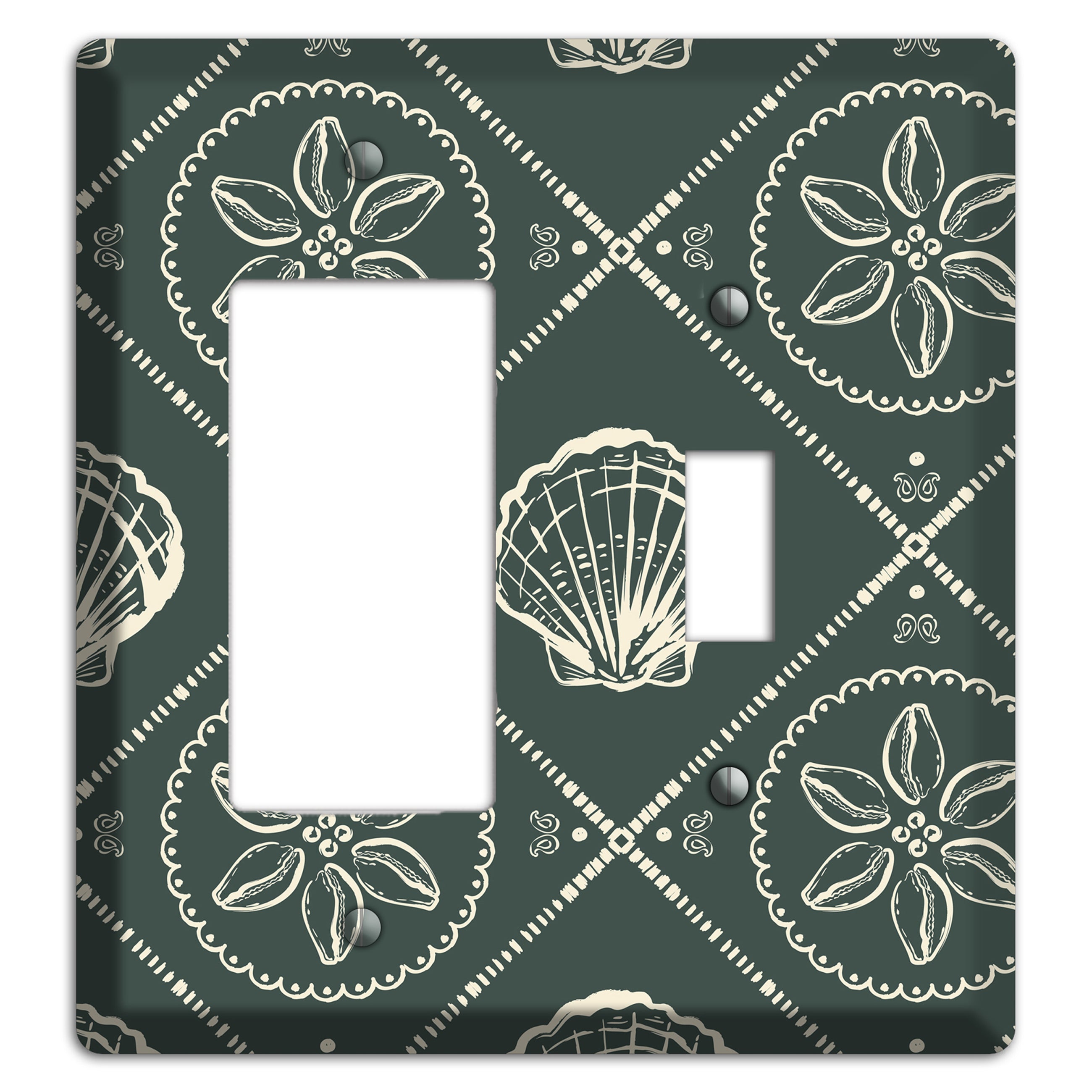 Slate Cowrie Medallion Rocker / Toggle Wallplate