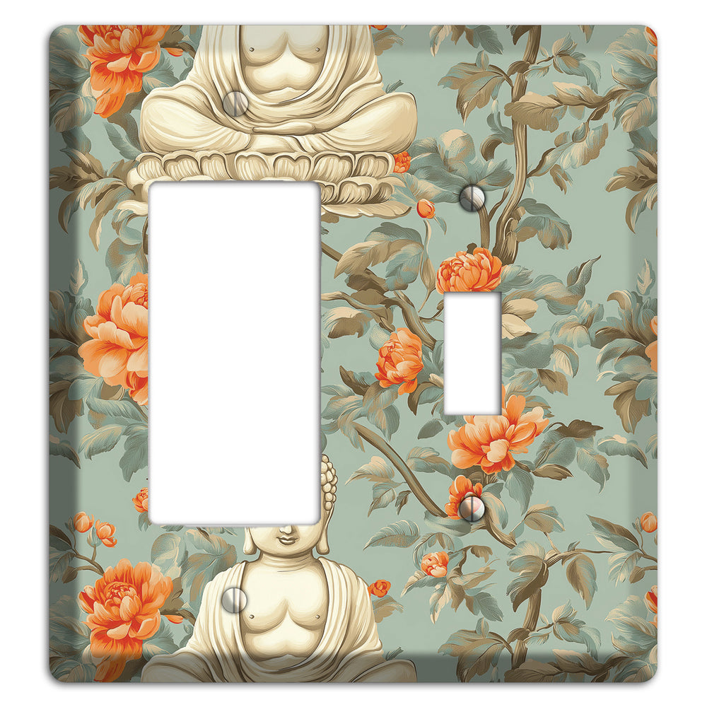 Lotus & Peony Rocker / Toggle Wallplate