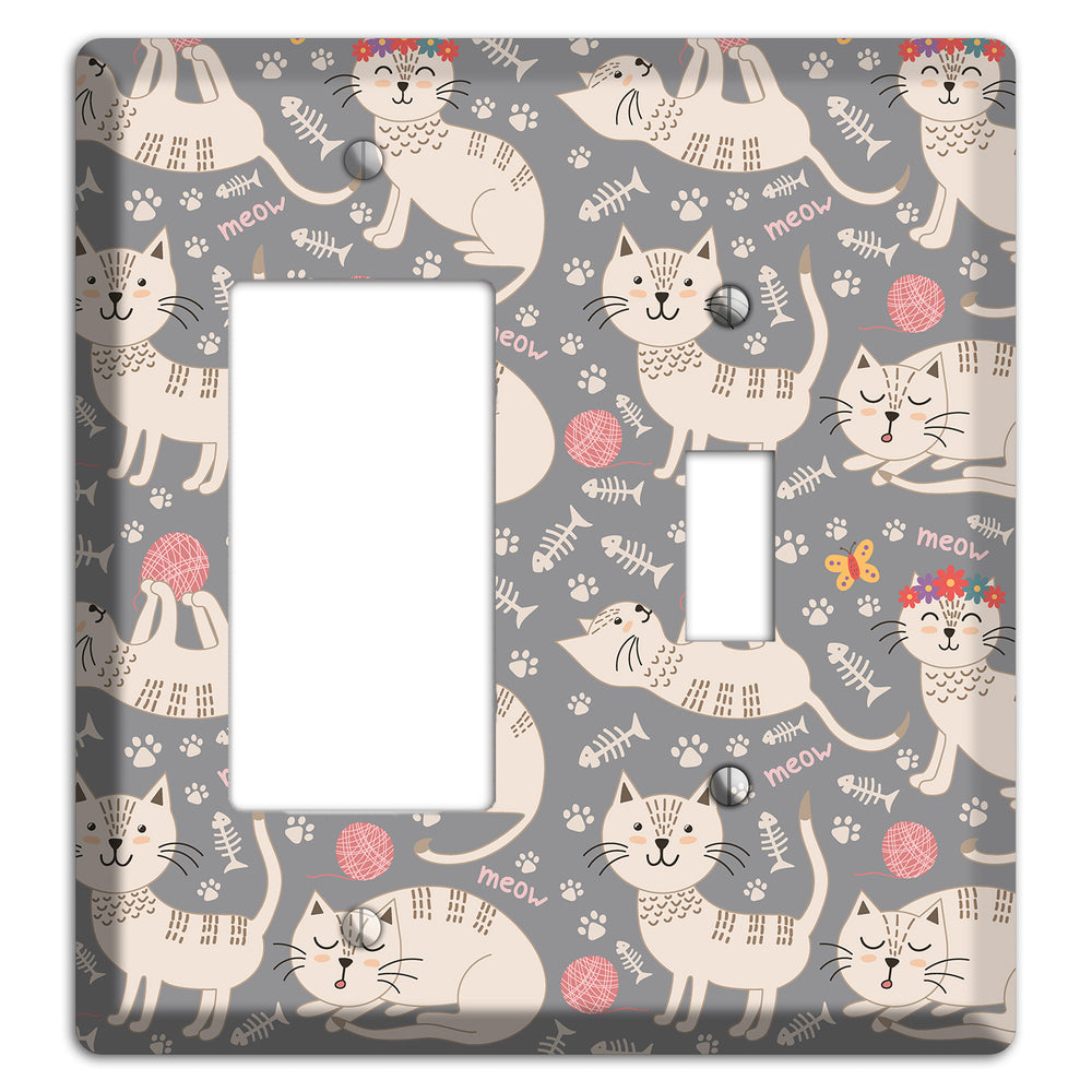 Meow Mix (Gray) Rocker / Toggle Wallplate