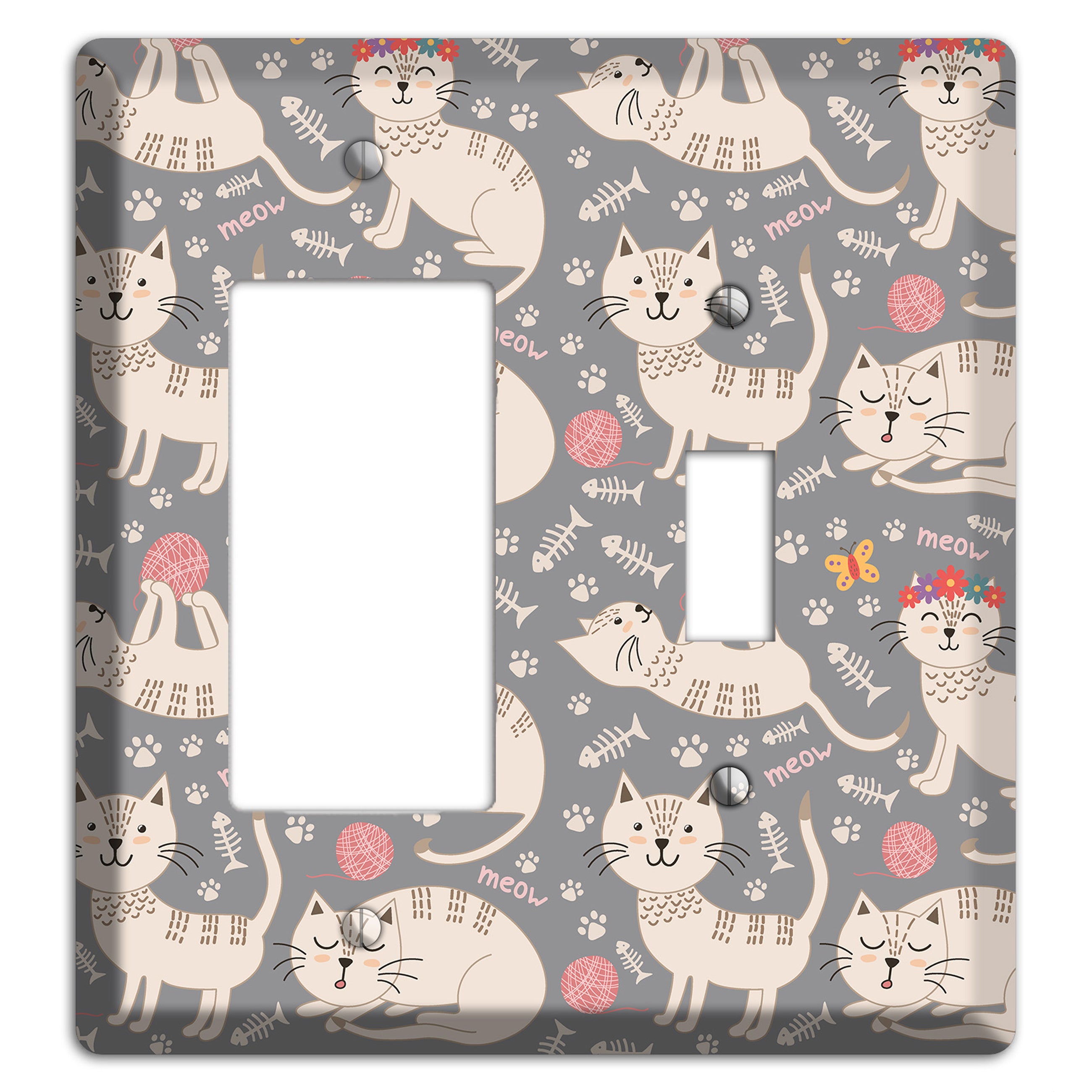 Meow Mix (Gray) Rocker / Toggle Wallplate